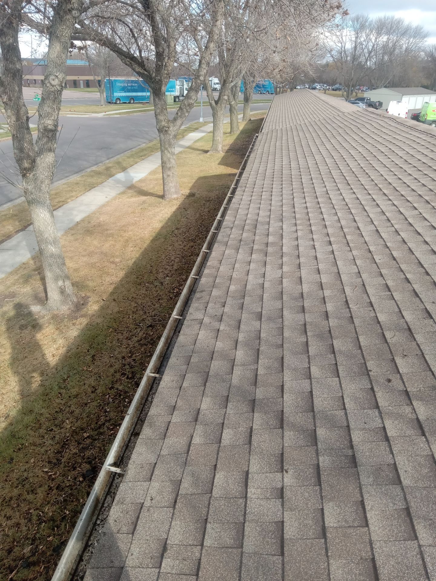 Commercial gutter cleaning South Dakota after photo with clean gutters