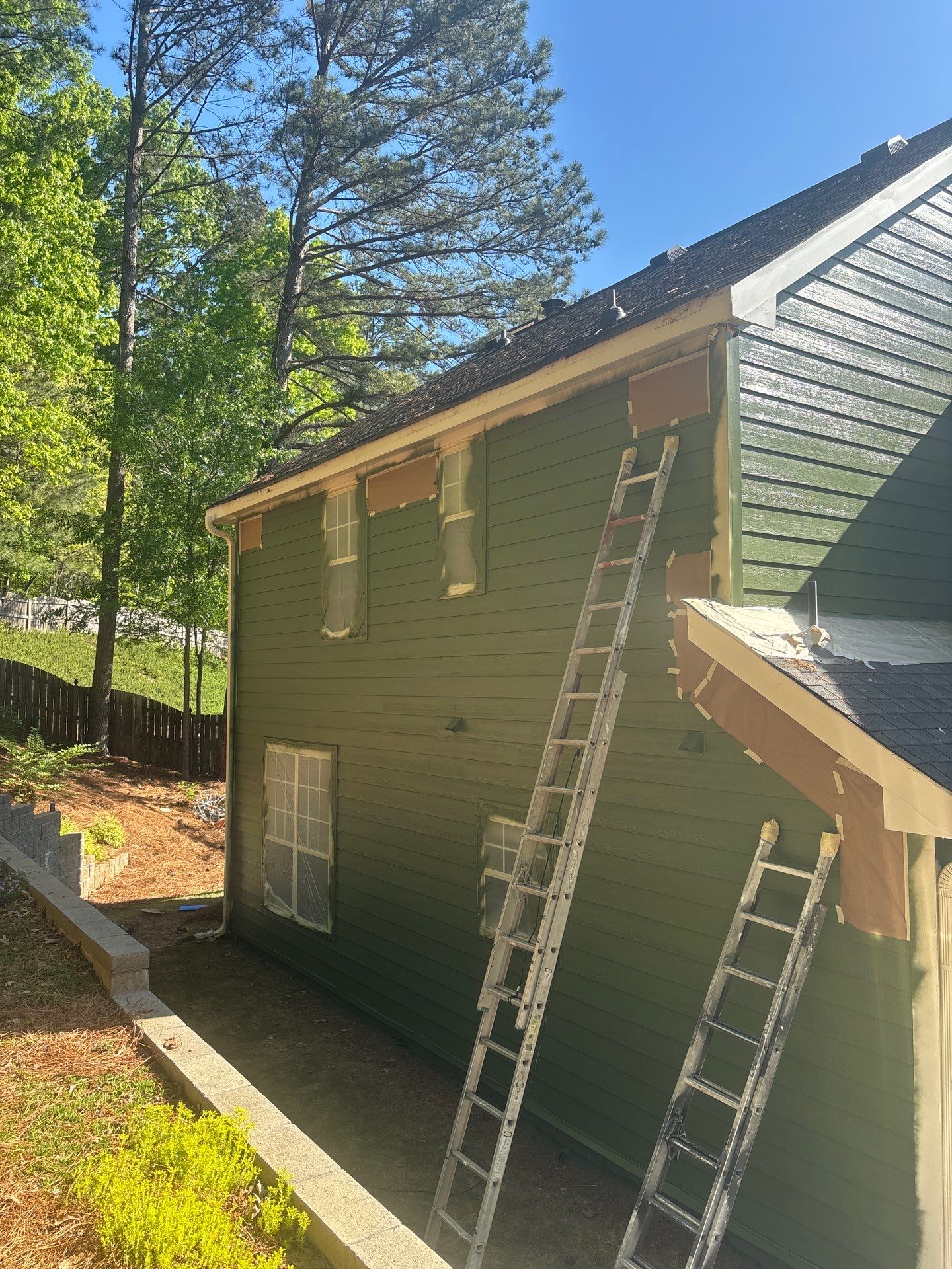 Green Exterior Paint and James Hardie Siding Transformation in Smyrna, GA by Nelson Exteriors 