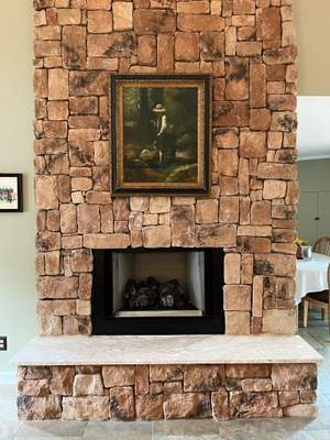 Gas Fireplace + Stone