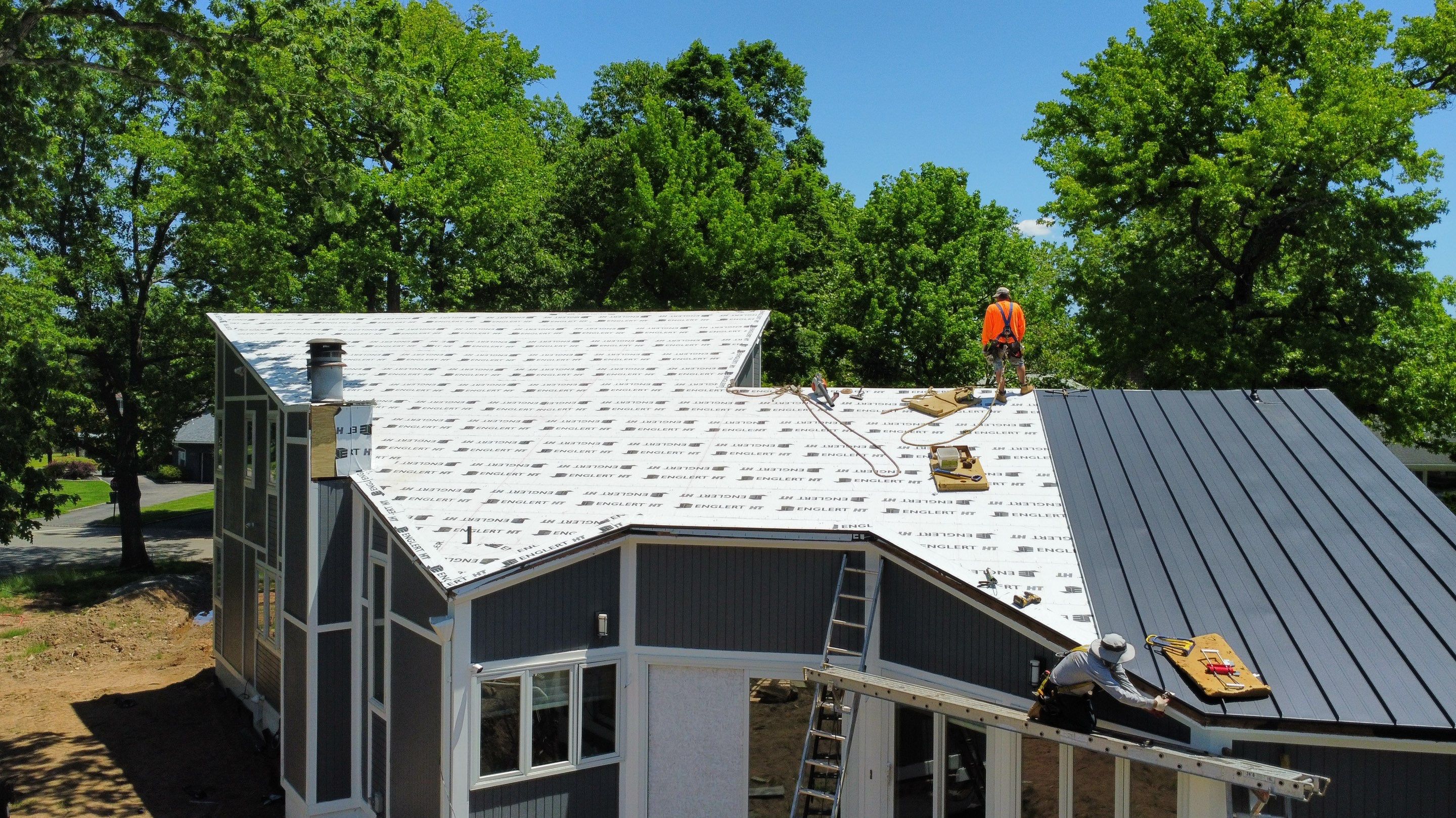 Residential Roofing Installation using Aluminum 032GA - Color Matte Black by CMNG LLC