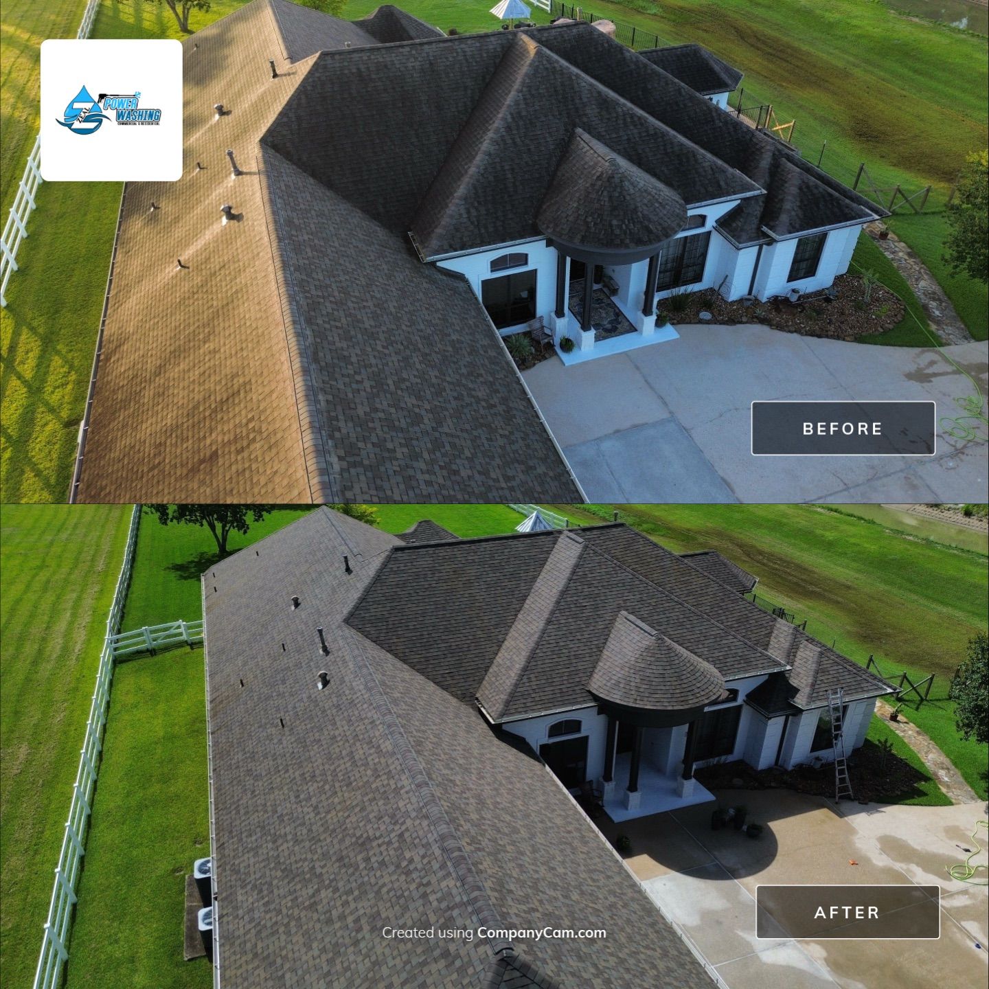 Complete Roof Cleaning and Exterior House Wash in Friendswood by Zeal Power Washing