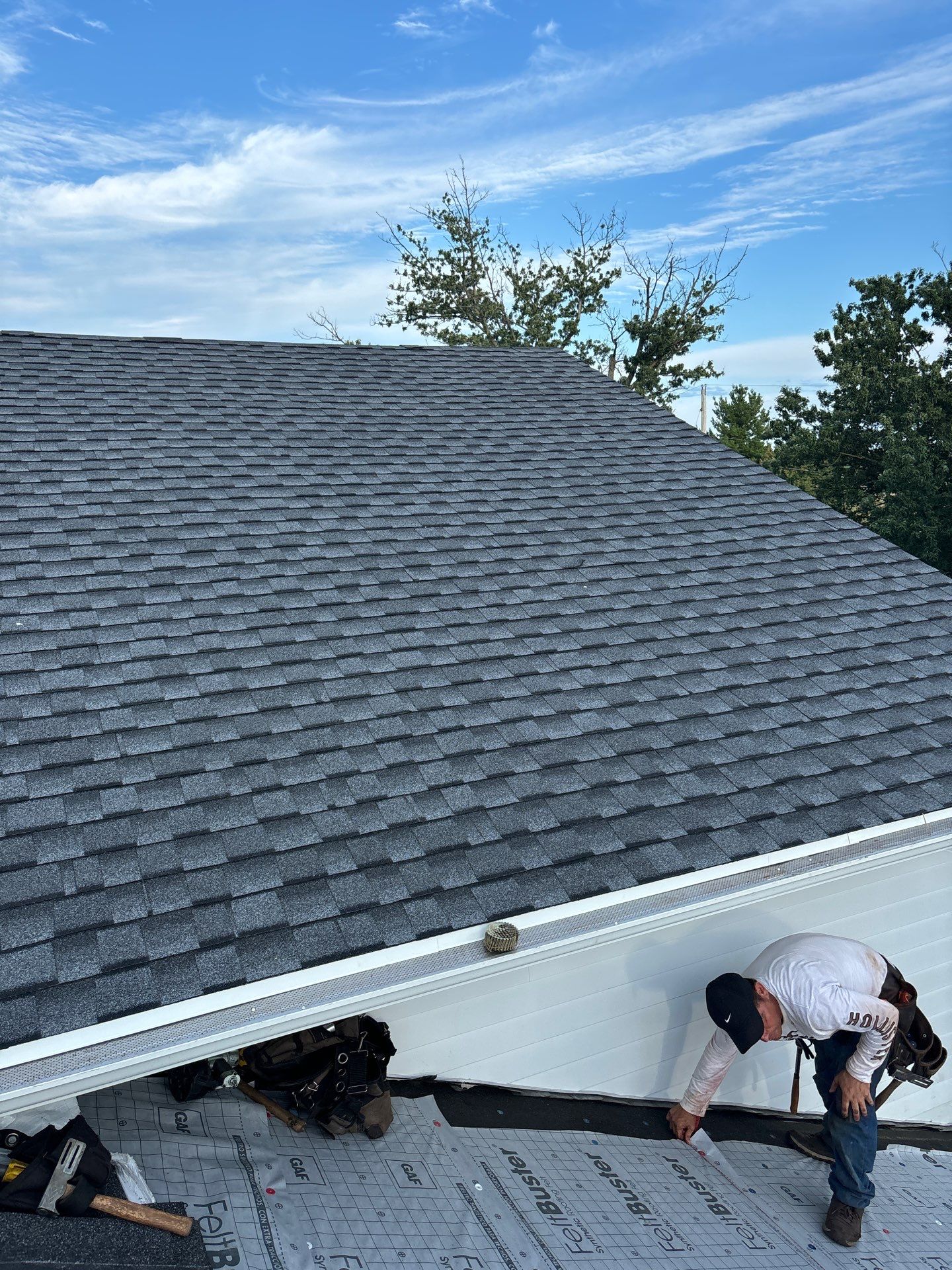 Residential Roofing Installation using Timberline UHDZ Shingles - Pewter Gray by RoofX 
