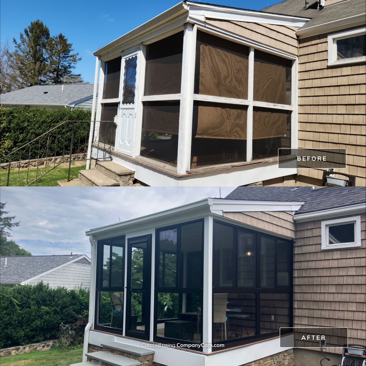Summer Space Porch Enclosure Transformation by DiGiorgi Roofing and Siding Inc