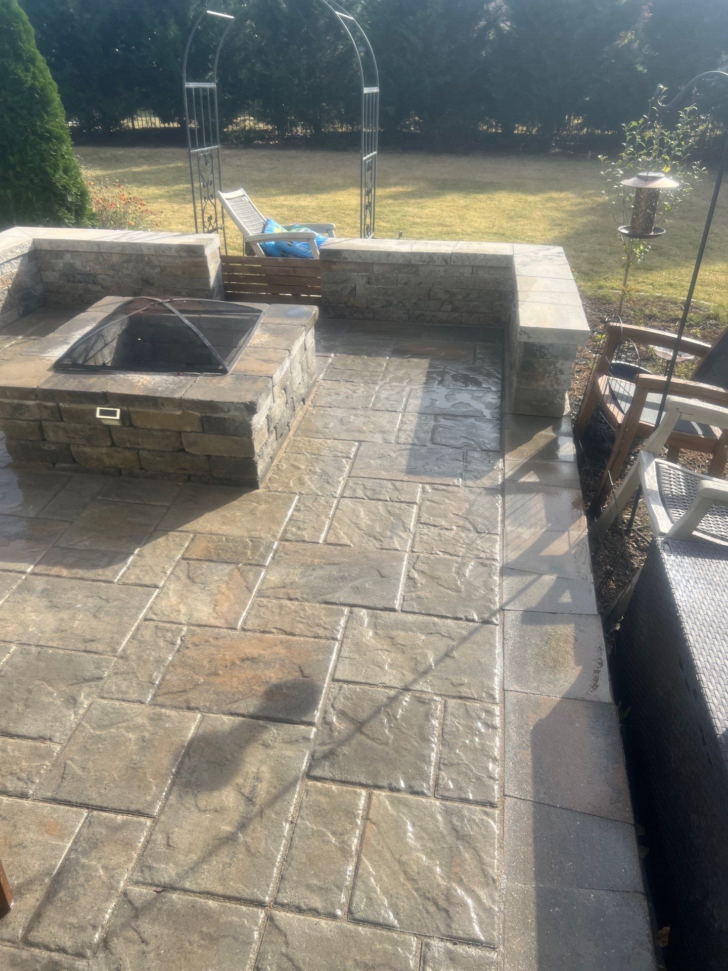 Patio using Wood Sealant, Top Coat, and PolySand by DuraSeal