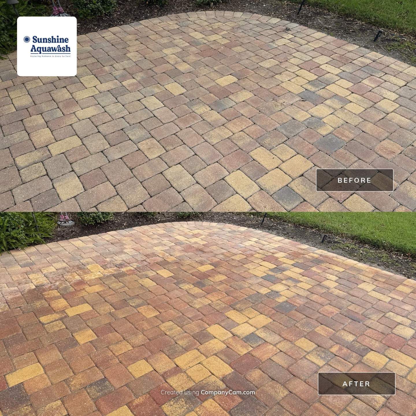 Paver Driveway Cleaning in Winding River Community, Bradenton, FL by Sunshine AquaWash