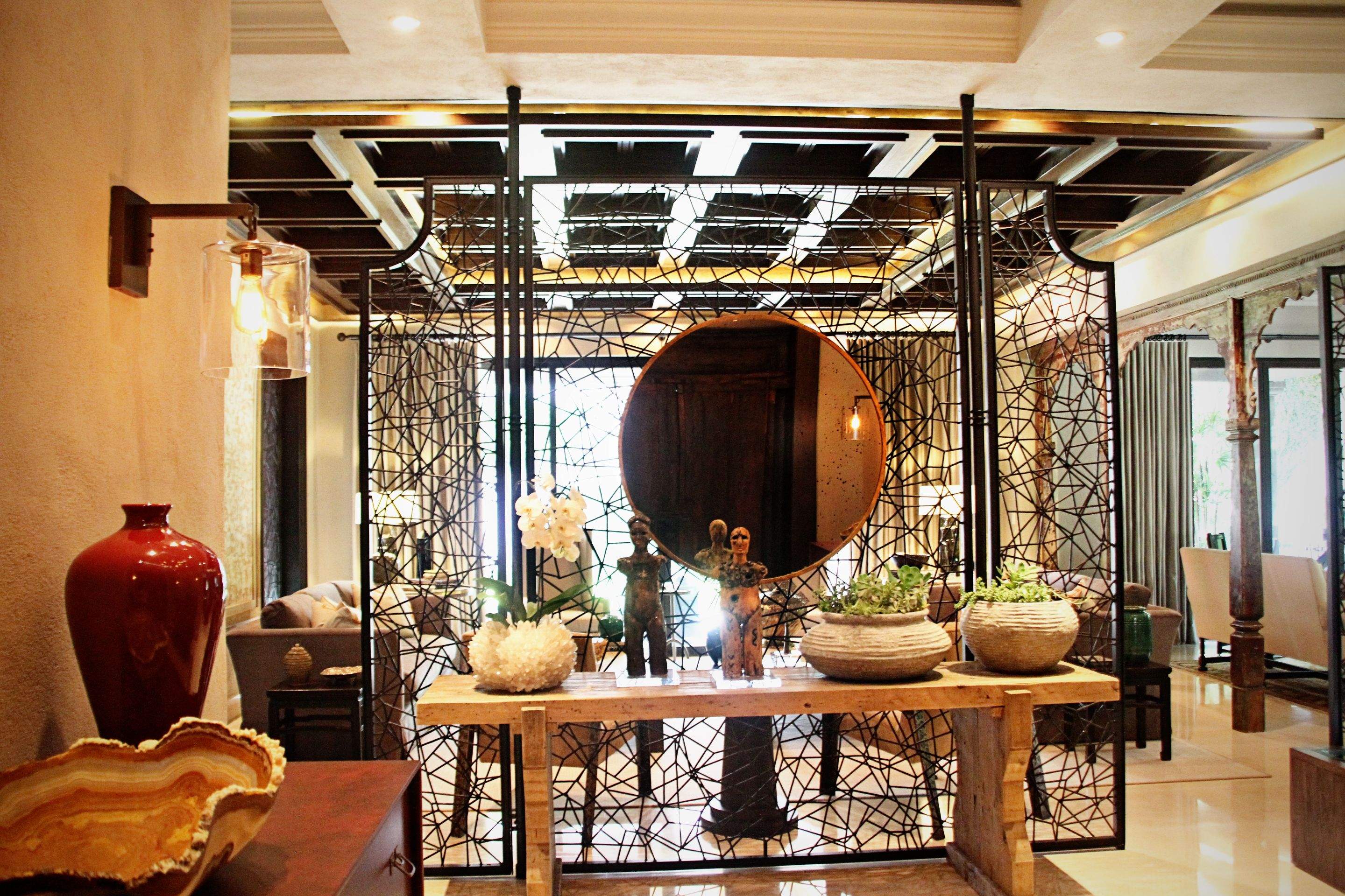 Bespoke Black Metal Geometric Room Dividers and Decorative Screens by Solara Custom Living