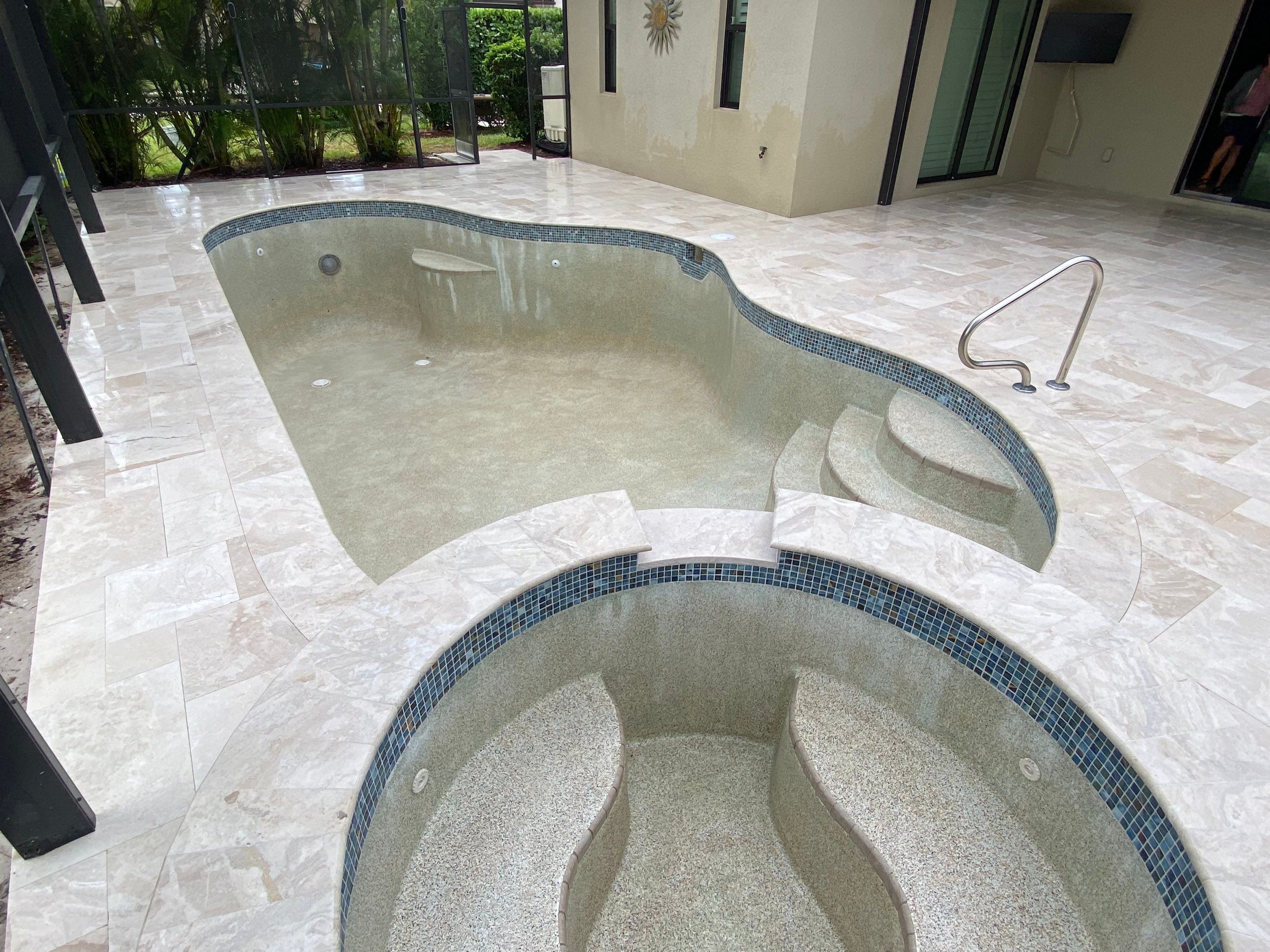 Textured Marble Pool Deck - Bonita National Golf & Country Club by Old Town Pavers Llc