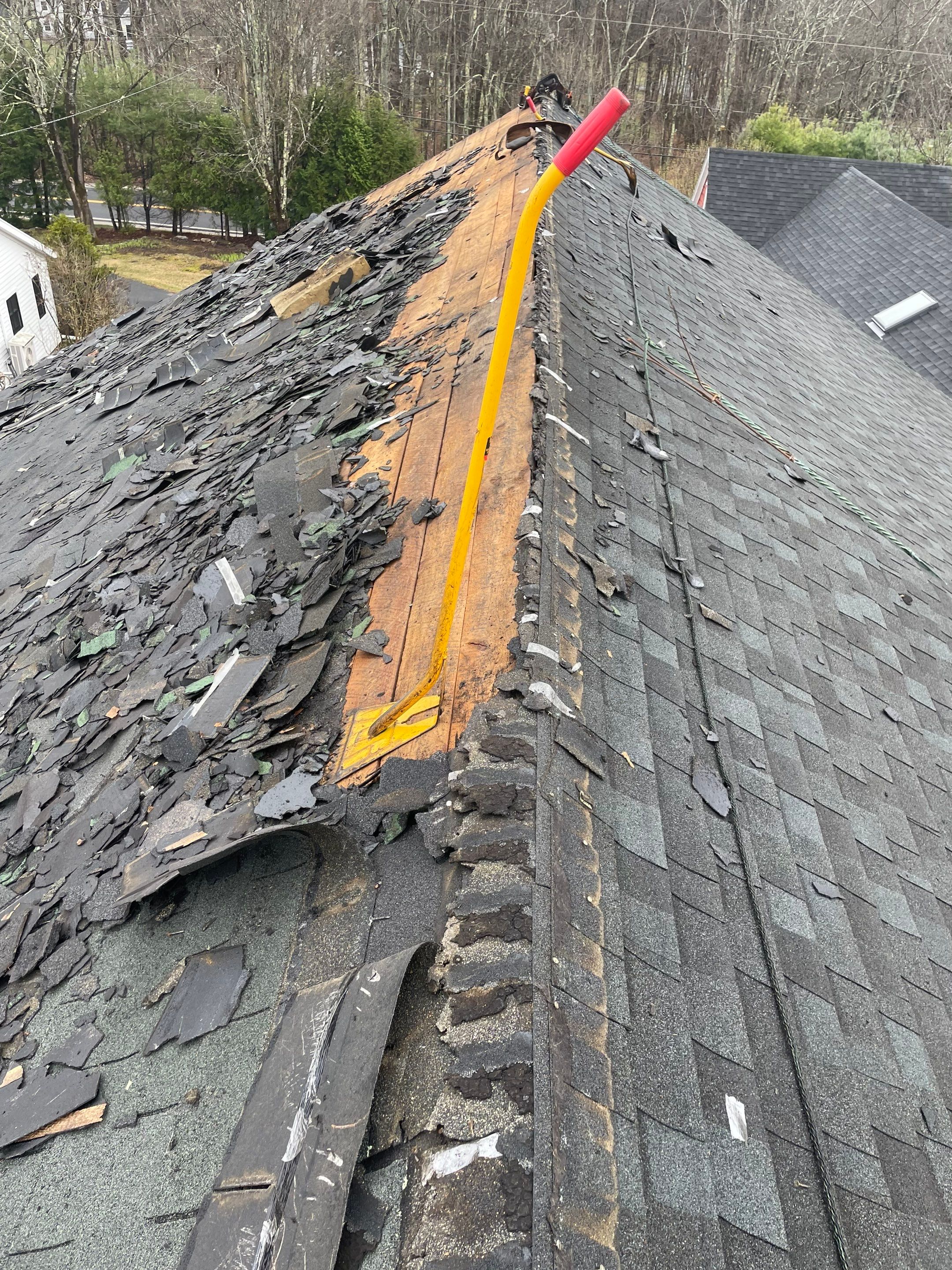 Architectural Shingle Roof Replacement for Red Barn in Falmouth by Tall pine roofing