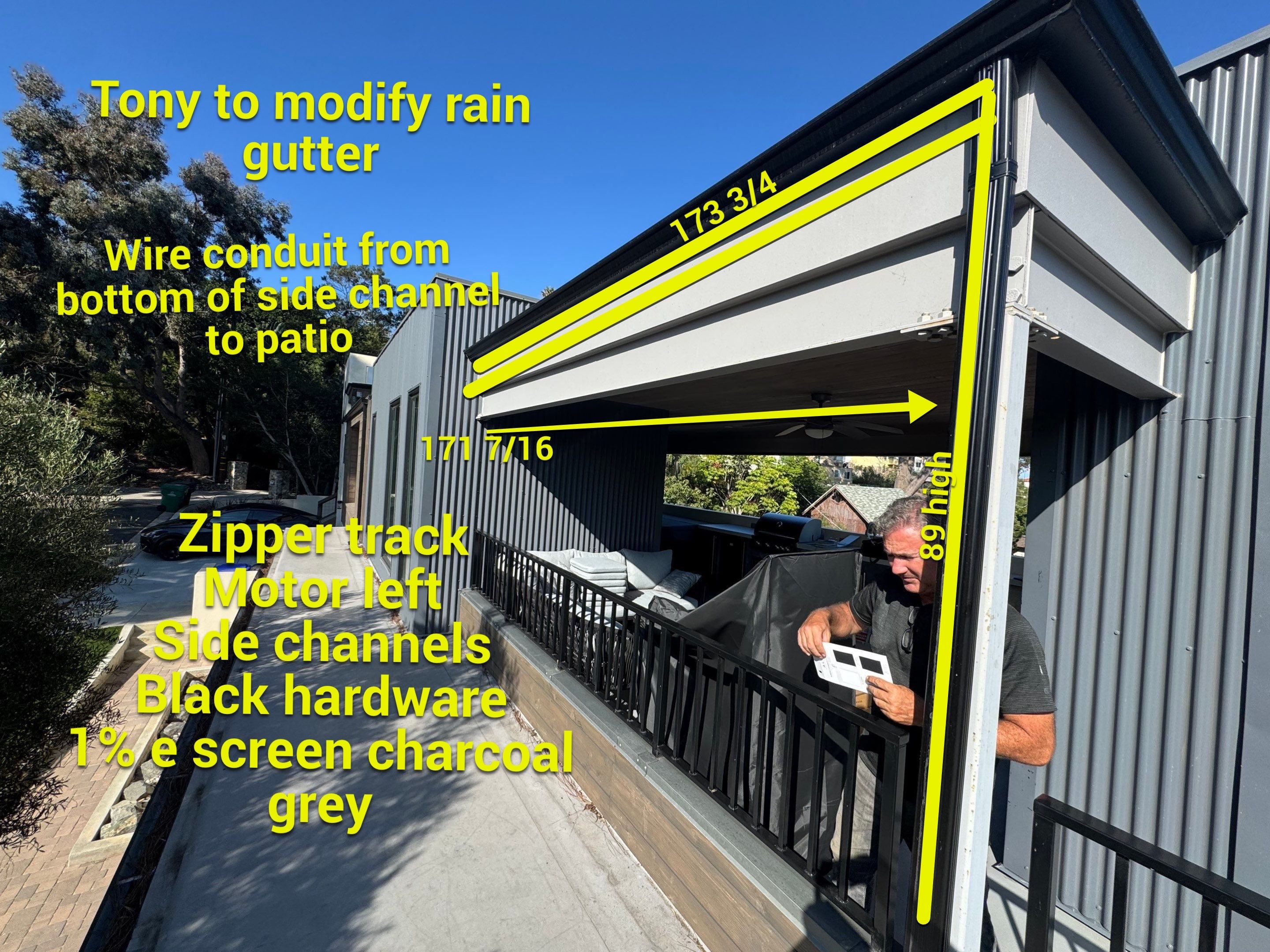 Custom Exterior Retractable Screen Installation in Point Loma by Q Blinds