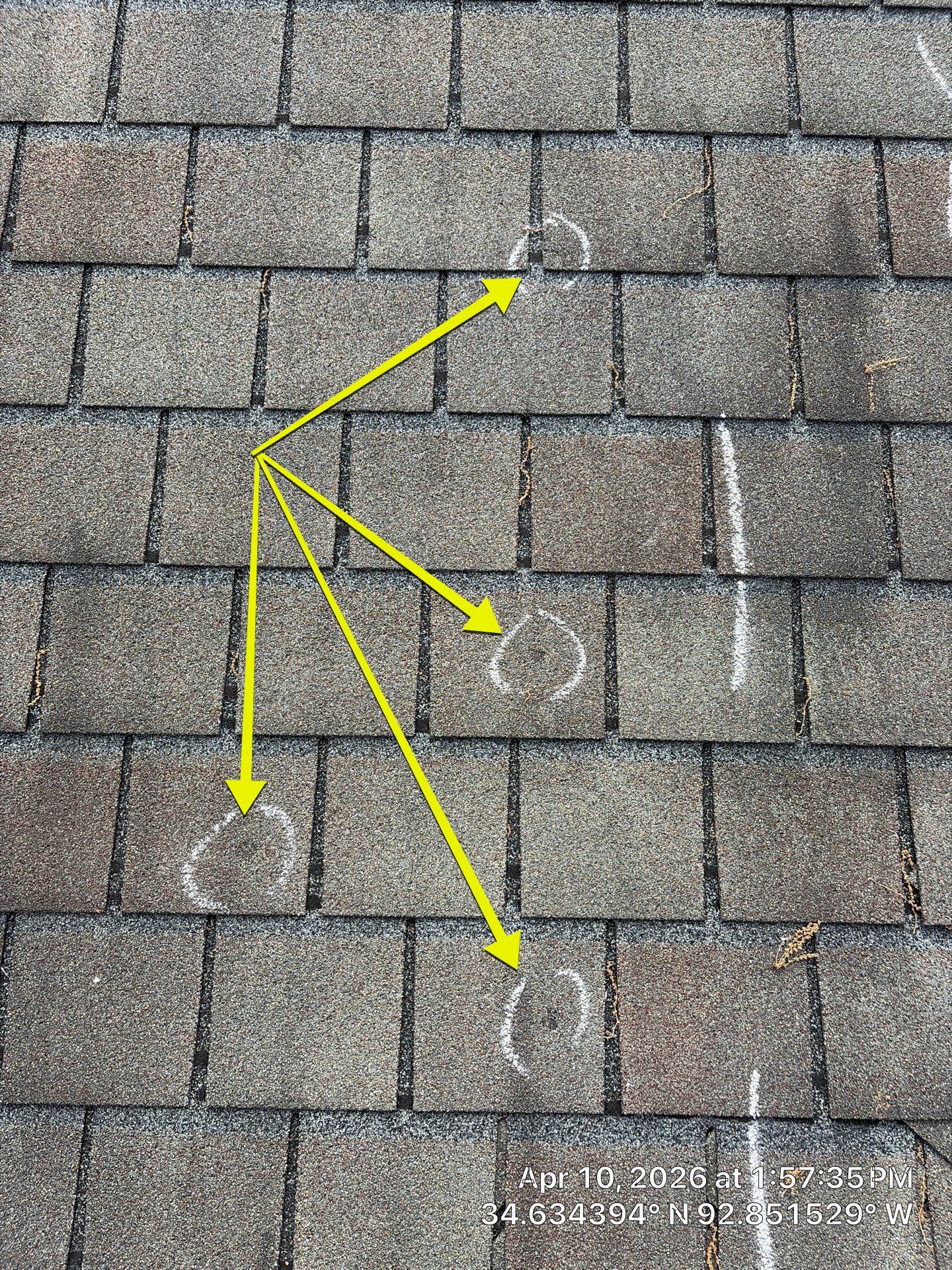 Shingle Roof Damage Assessment in Hot Springs Village by Temple Roofing and Exteriors