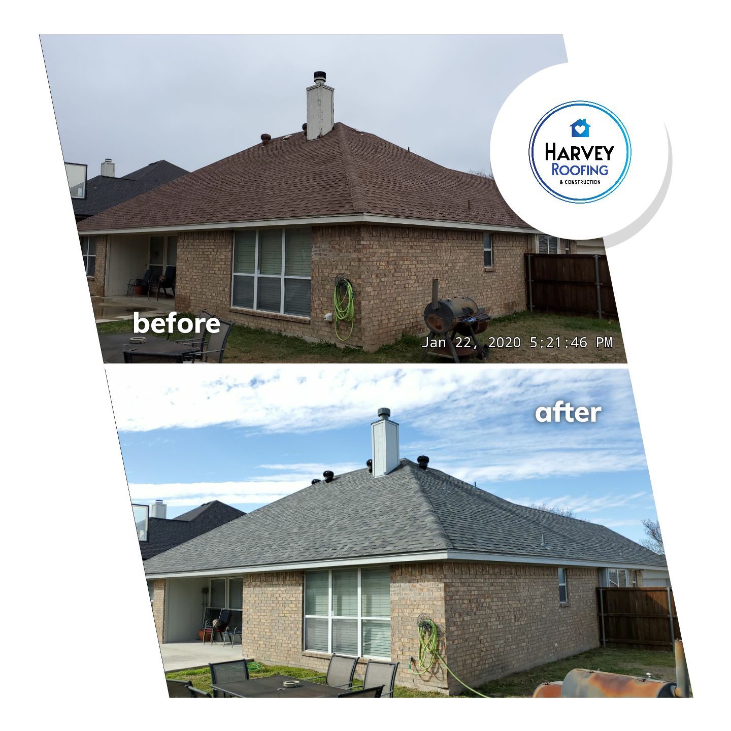 Residential Roofing Installation using Malarkey Vista AR by Harvey Roofing & Construction