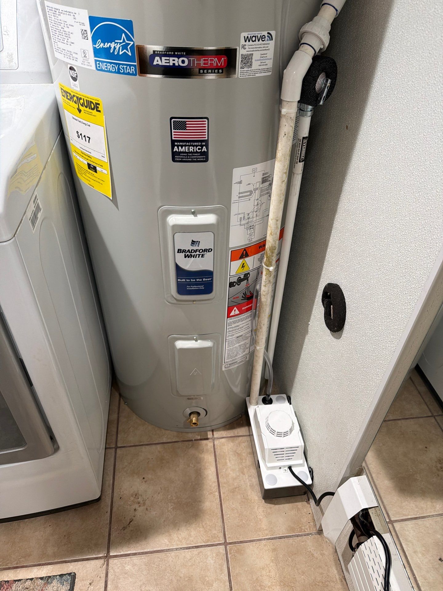 New Bradford White Water Heater Installation in Charlton by Stake Plumbing and Heating