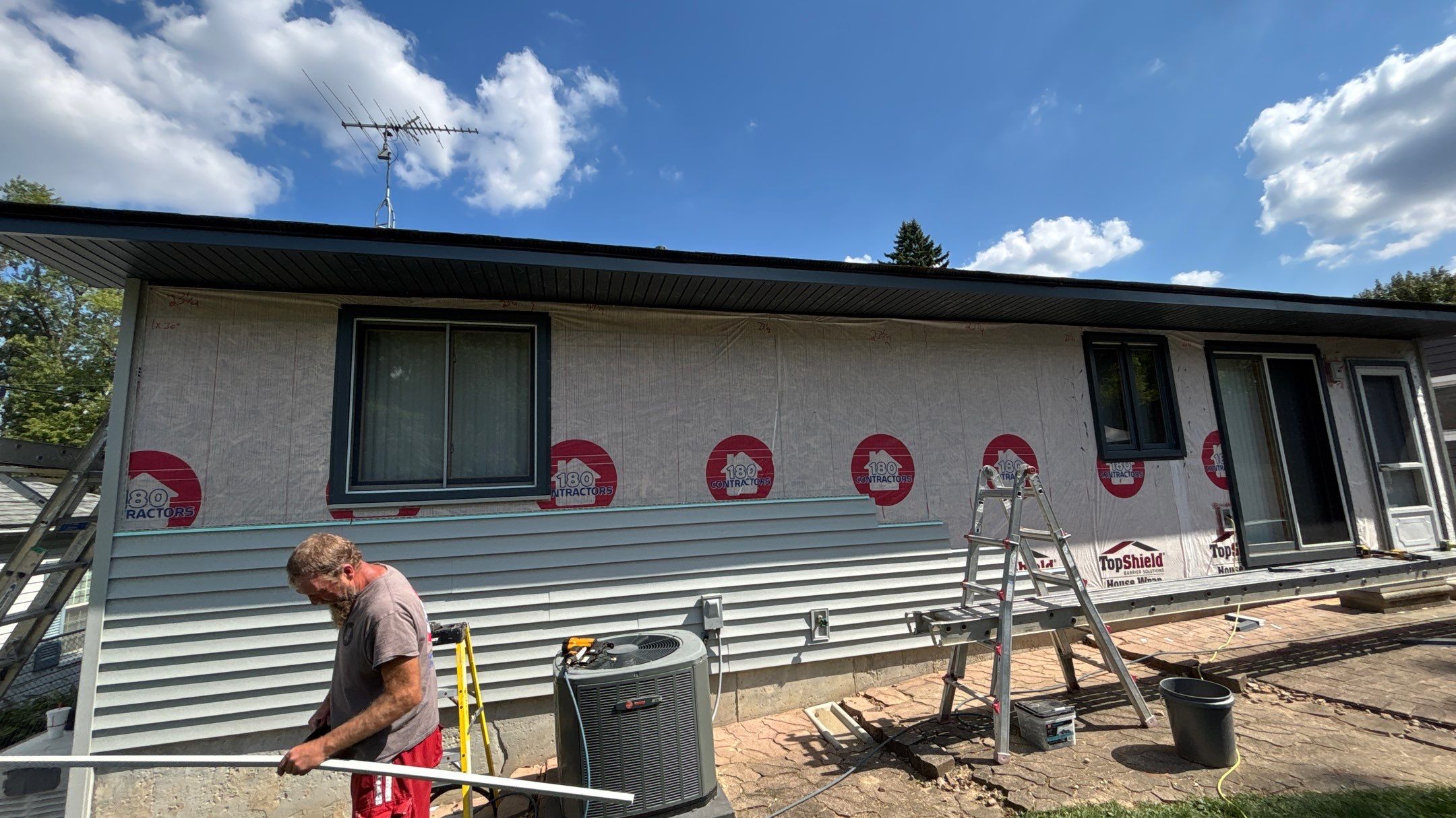 Siding Replacement using Alside Charter Oak D4.5" Cape Cod Grey by 180 Contractors