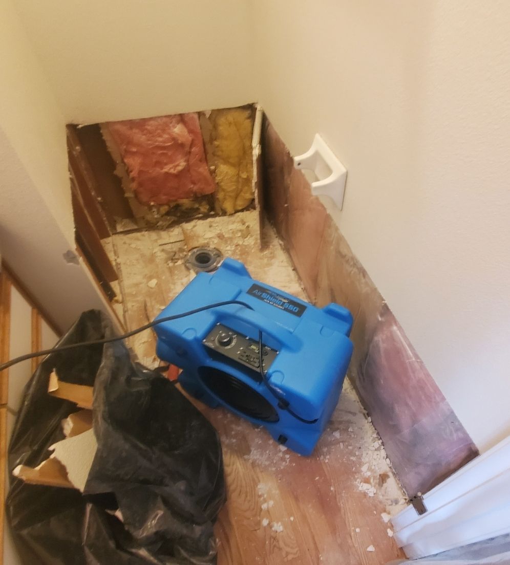 Water Damage using Air Movers by Construction Now LLC