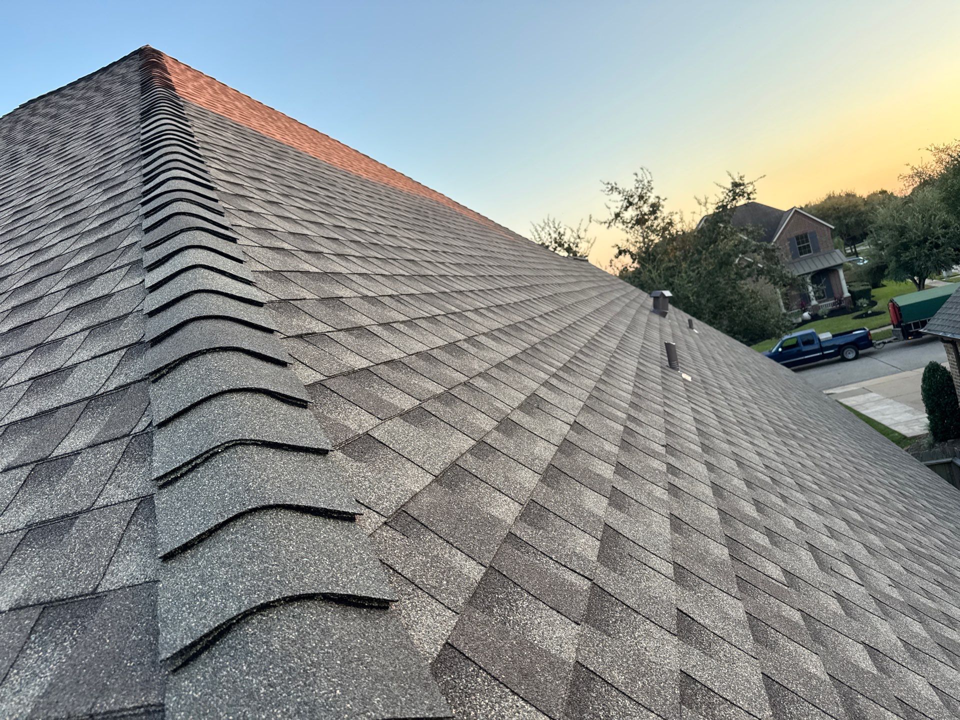 Residential Roofing Installation using GAF Timberline HDZ (weathered wood) by WABO Roofing Systems 