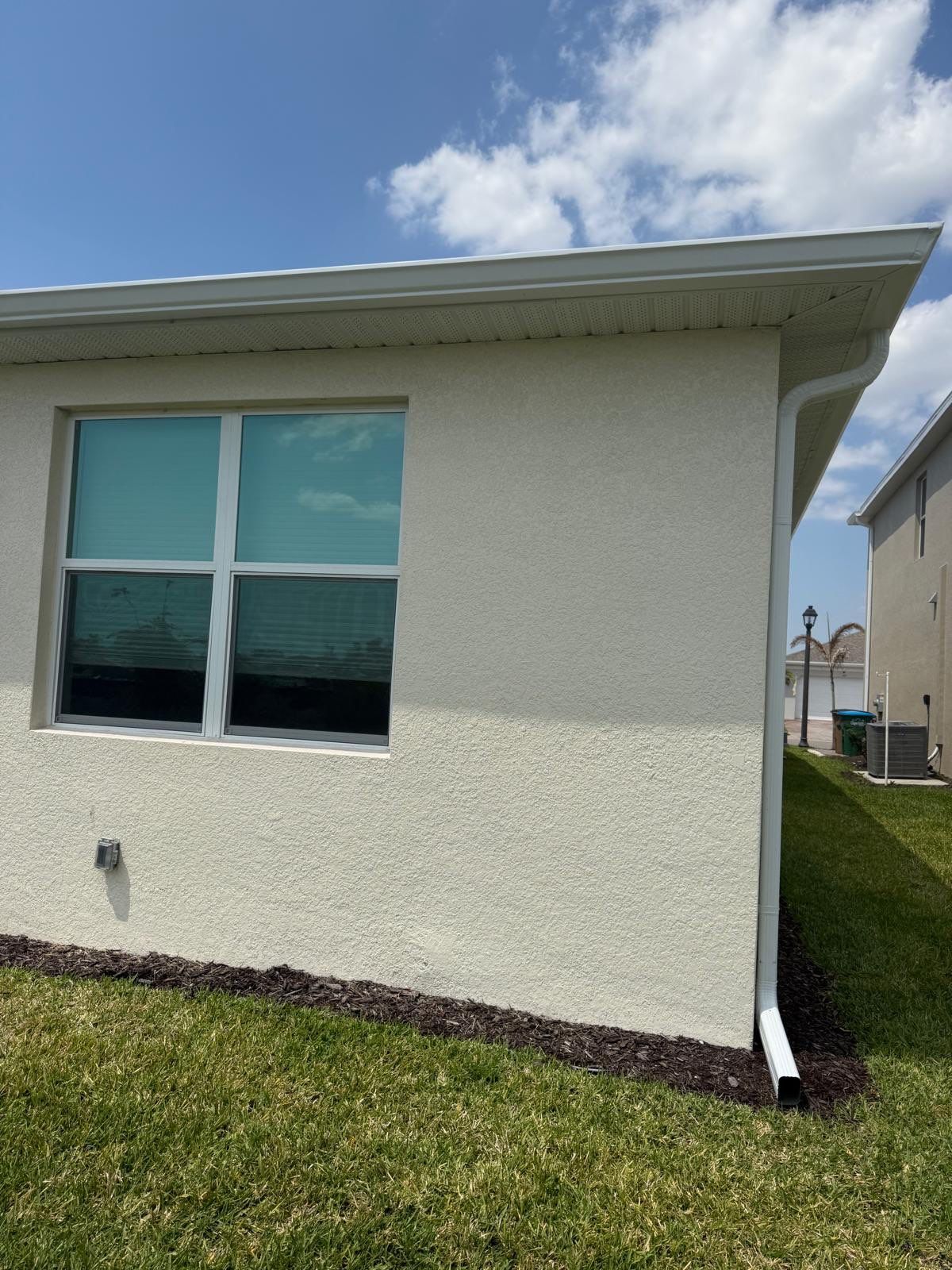 Aluminum Seamless Gutters using 3X4 Elbow Downspout in Cape Coral FL by Gutter Professors