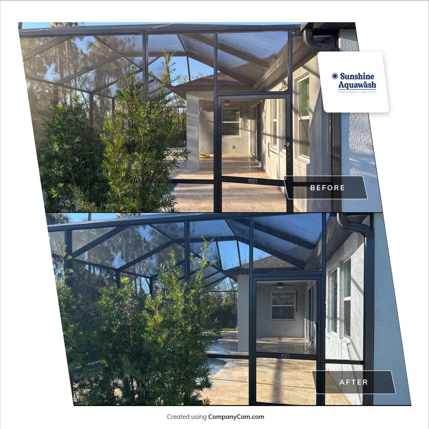 Paver Pool Deck Cleaning & Pool Cage Cleaning in Trevesta – Palmetto, FL by Sunshine AquaWash