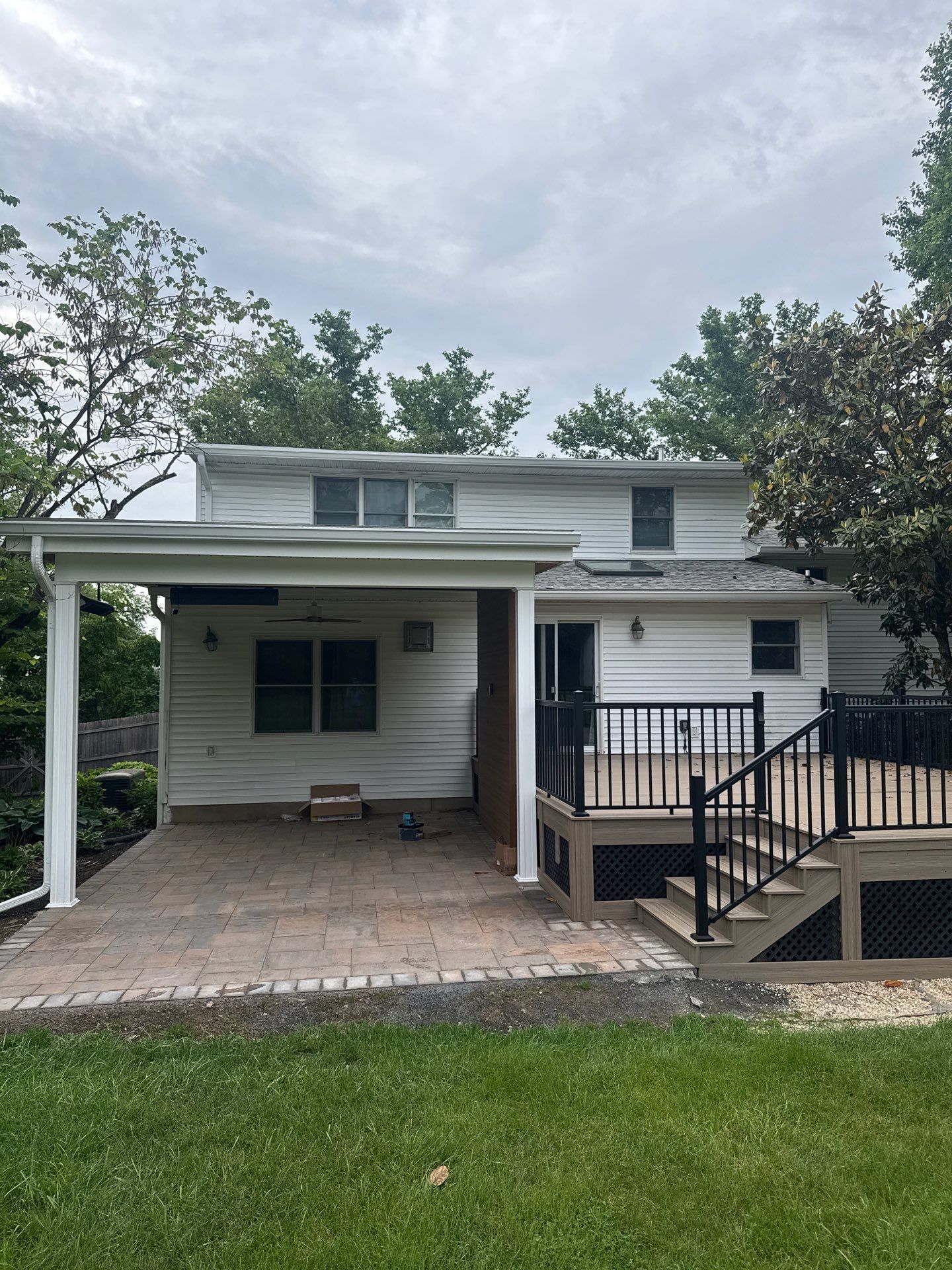 Deck Resurface with an add on roof in Princenton by deck guardian