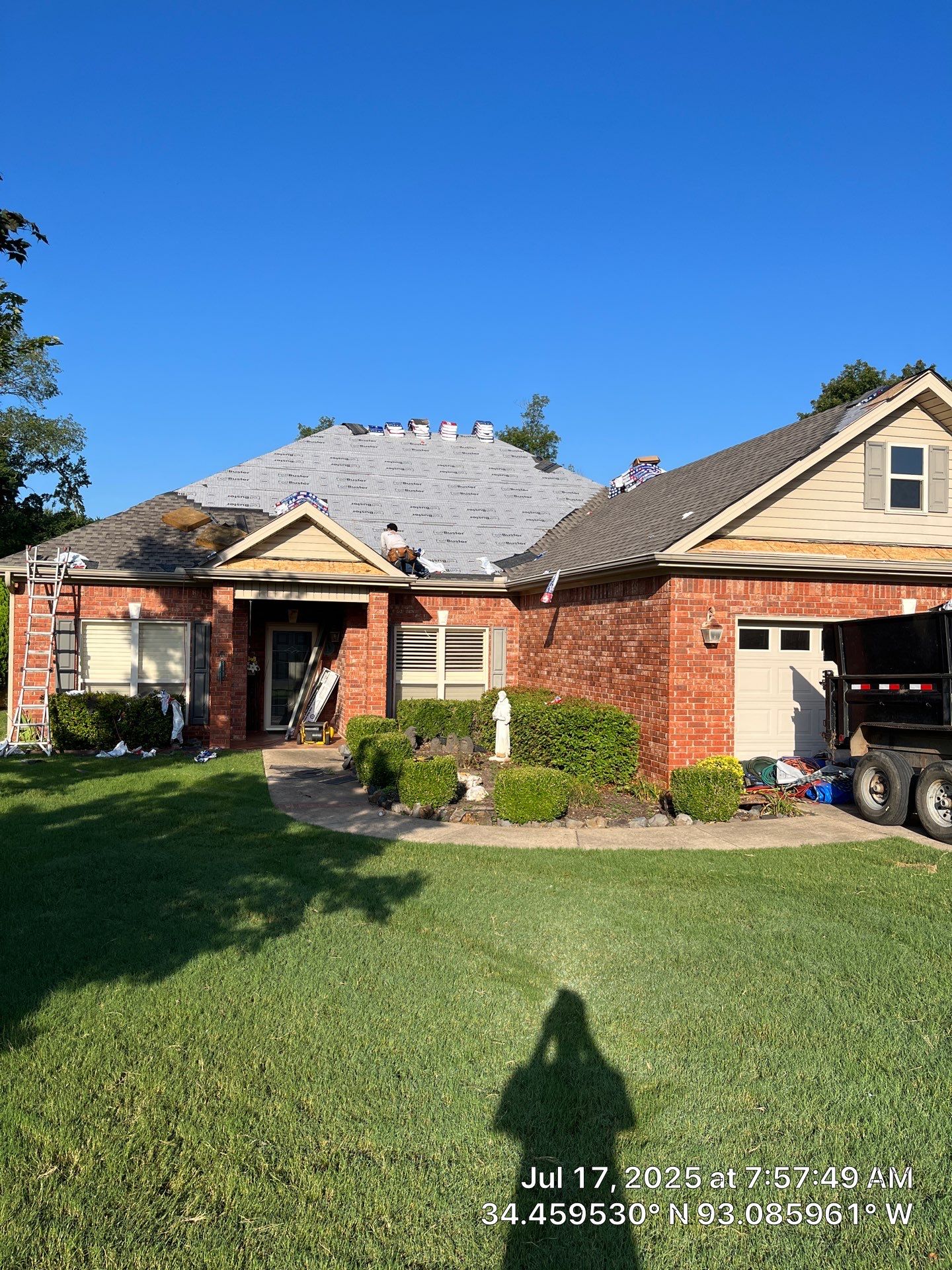 GAF Timberline HDZ Architectural Shingle Roof Replacement in Hot Springs by Temple Roofing and Exteriors
