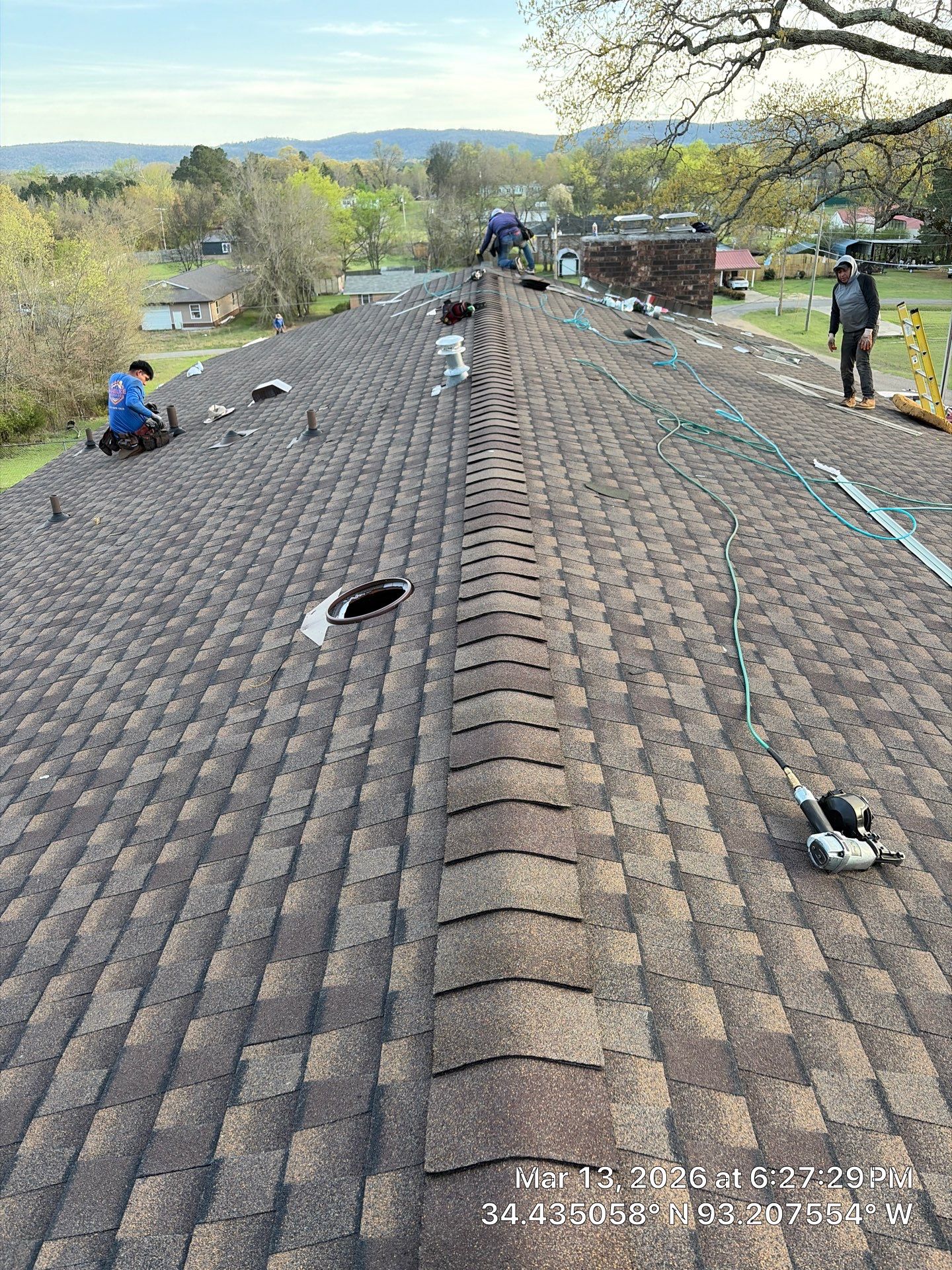 GAF Timberline UHDZ Shingle Roof Replacement and Decking Repair in Pearcy by Temple Roofing and Exteriors