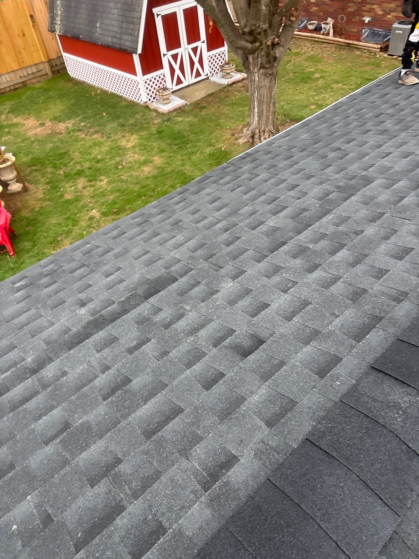 Garage Roof Installation using GAF Timberline HDZ Charcoal by Rainstoppers Roofing