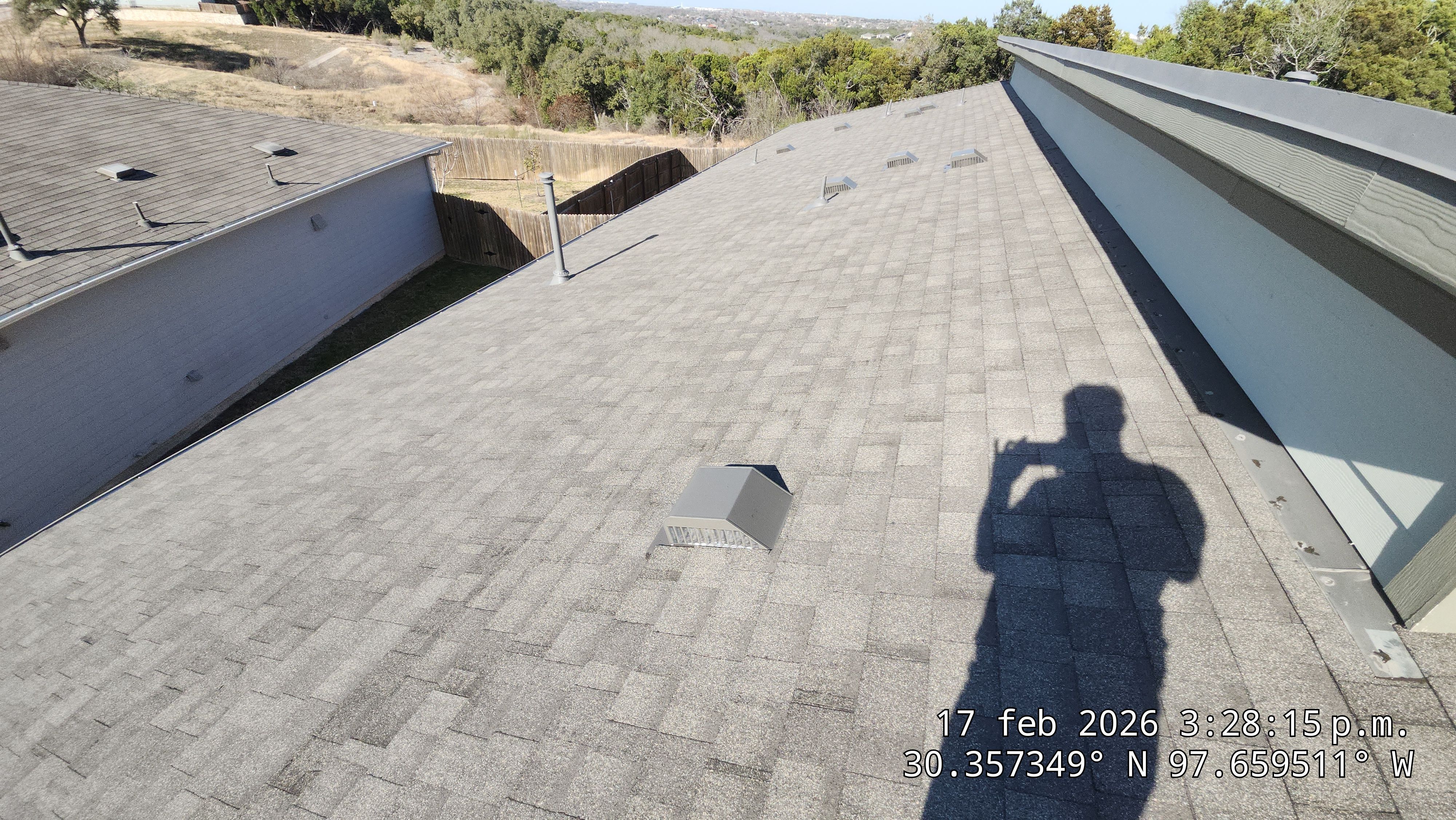 Full Asphalt Shingle Roof Replacement and Fence Restoration in Austin by Caliber Restoration LLC