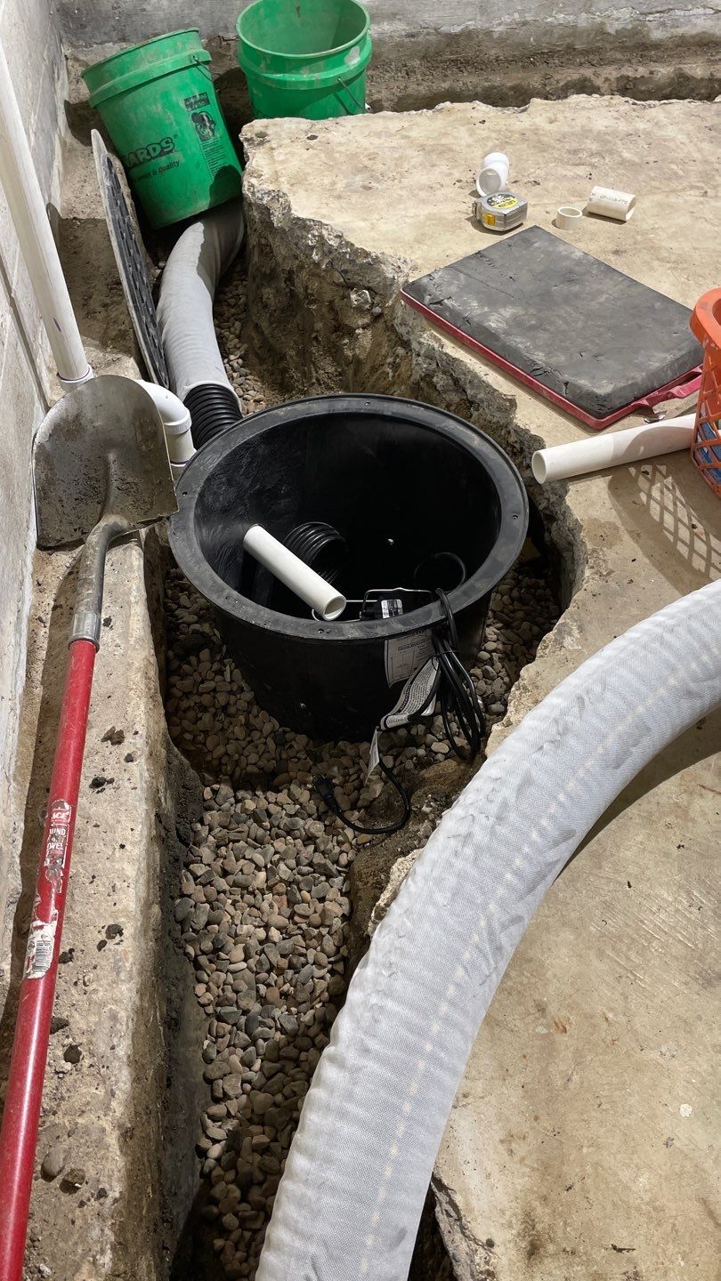 Drain tile & a sump pump for Ruth by Waterproofing Northeast