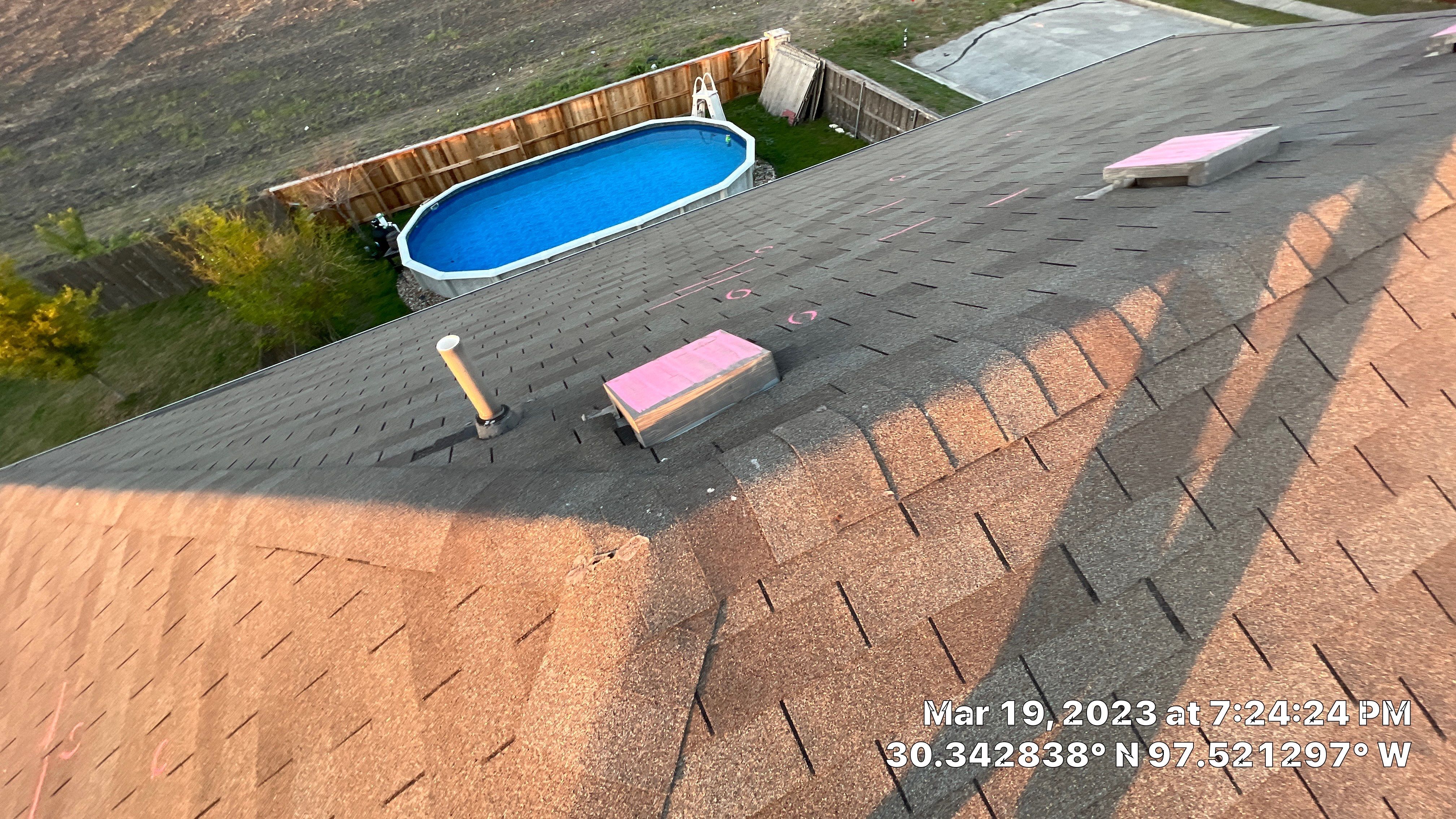 Storm Damage Roof Replacement and Interior Ceiling Repair in Manor by Caliber Restoration LLC