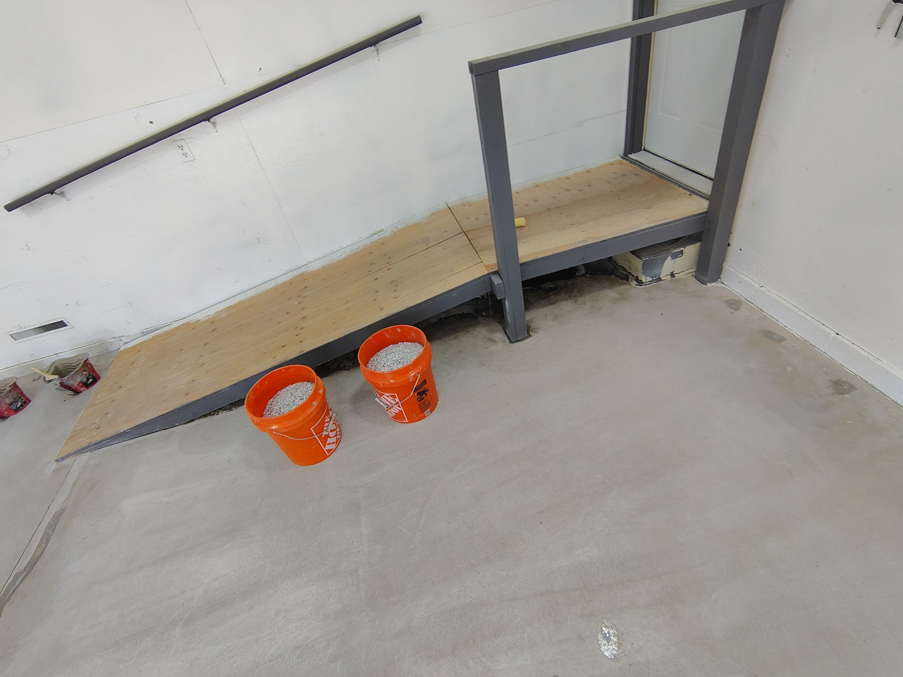 Yankton Garage Concrete Coating With Feather Gray Decorative Chips by Select Painting, Coatings & Garage Cabinets