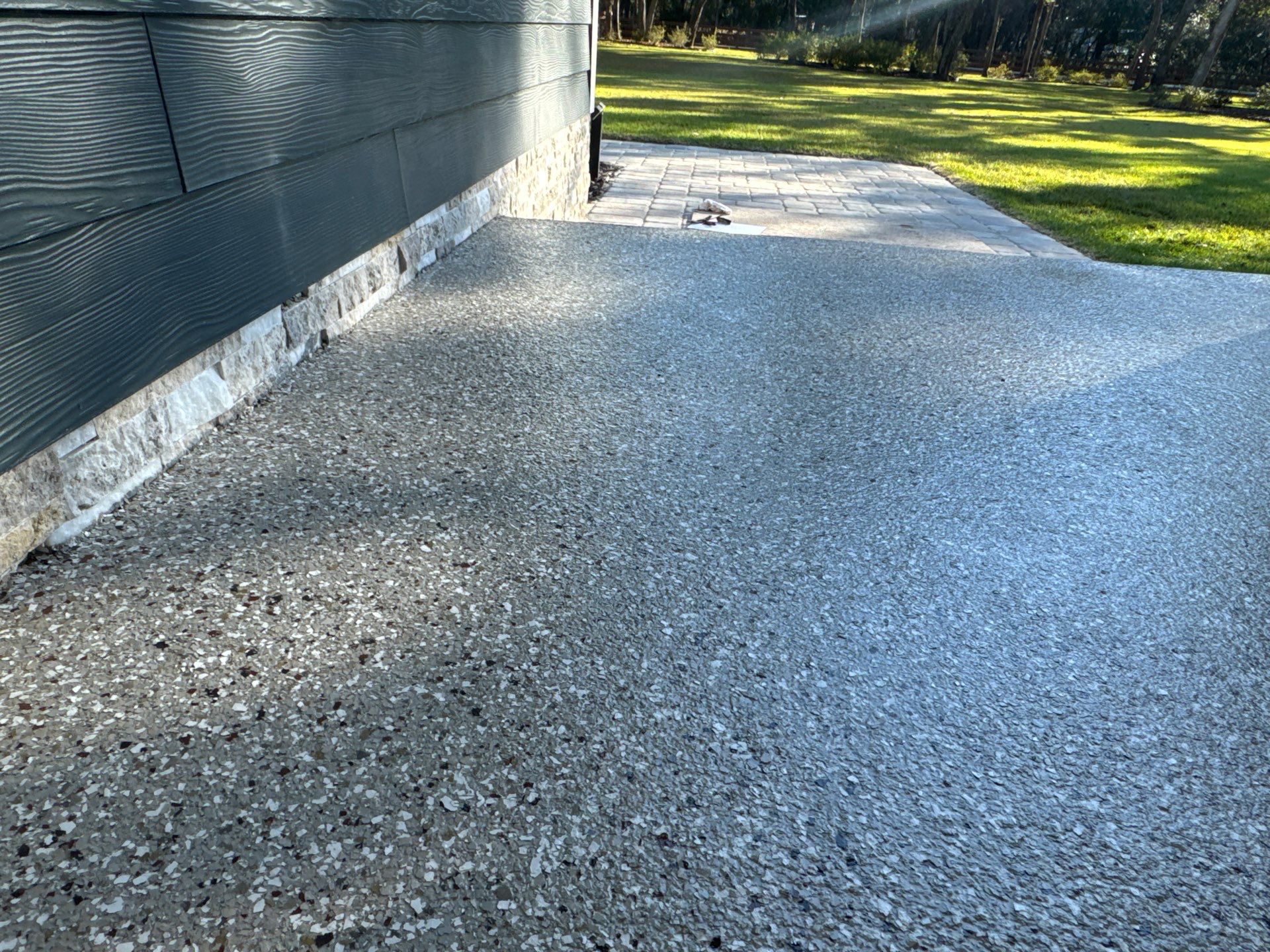 Front and Back Porches in Chiefland, FL in Pebble Beach by Cross Creek Concrete Coatings