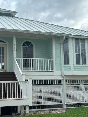 3x4 elbow Downspouts in Sanibel FL by Gutter Professors