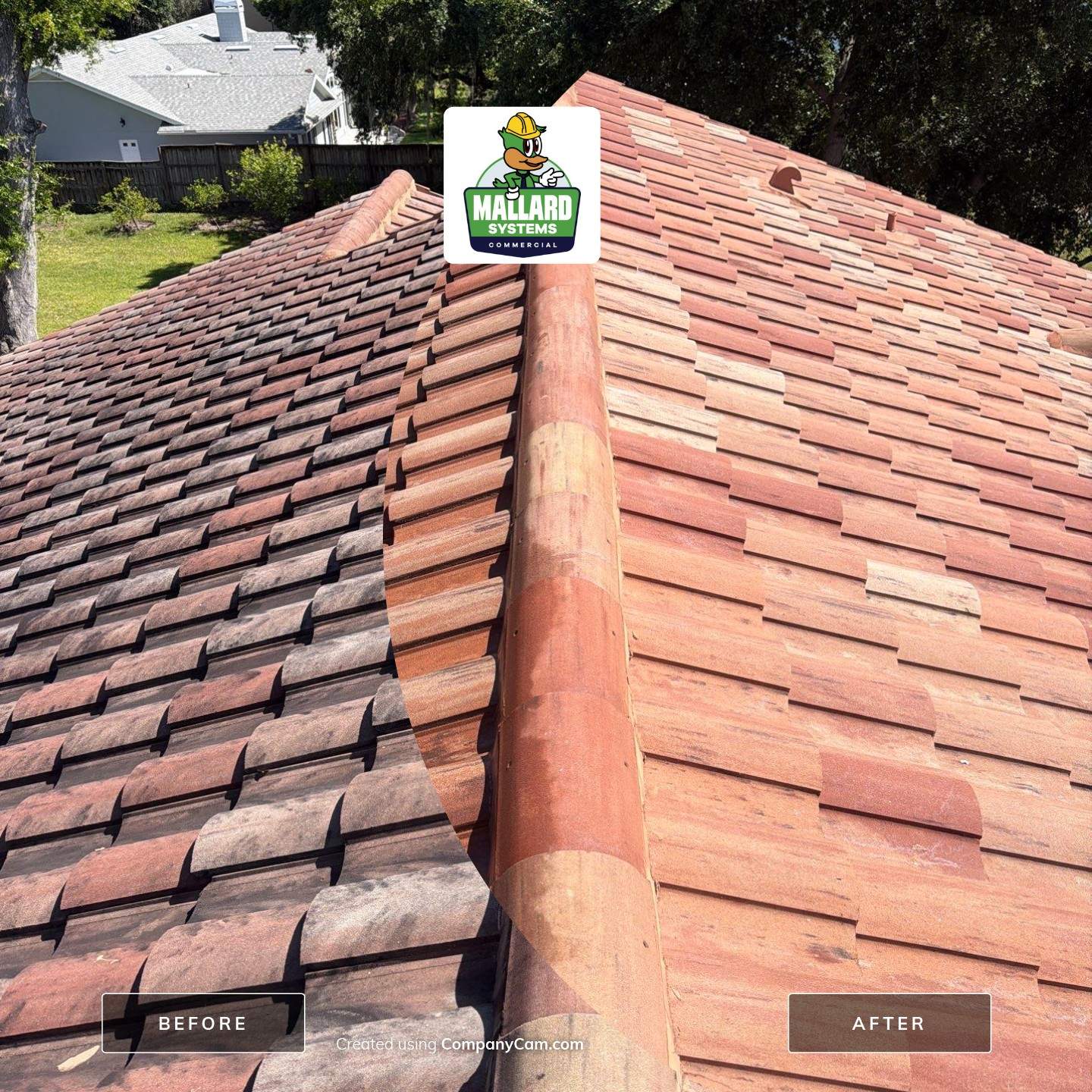Barrel Tile Roof Cleaning by Mallard Systems