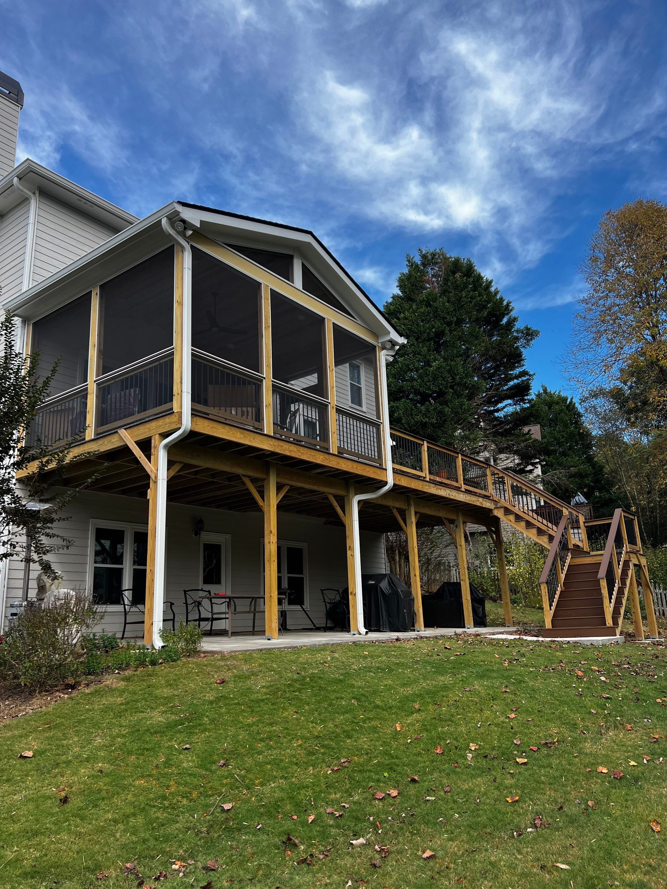 Custom Elevated Deck and Screened Porch Addition in Acworth by Swift Home Renovations