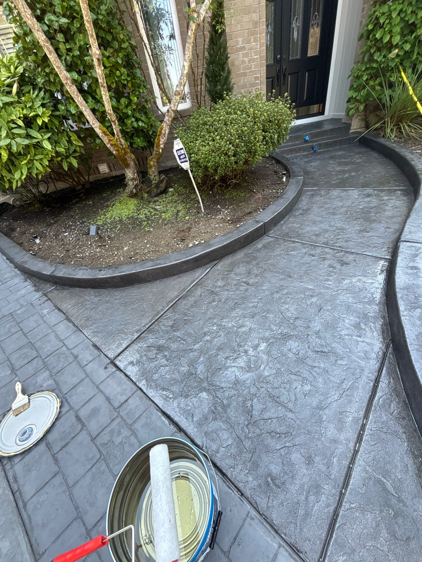 Multi-color Stamped & Sealed Concrete Driveway Renovation | Mukilteo by Jireh Asphalt & Concrete Inc