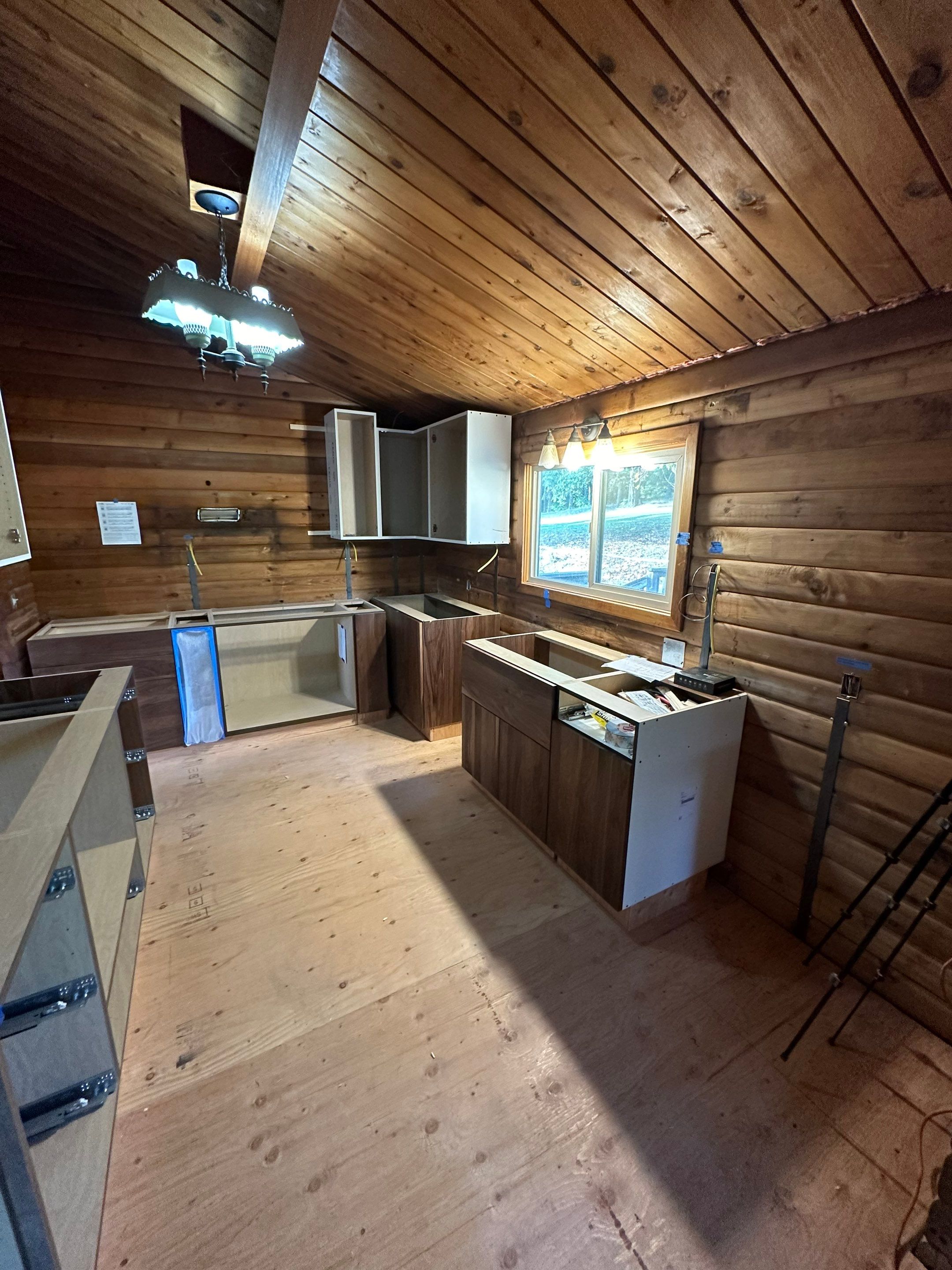Kitchen Transformation in Newberg Log Cabin by Pinnacle Contractors