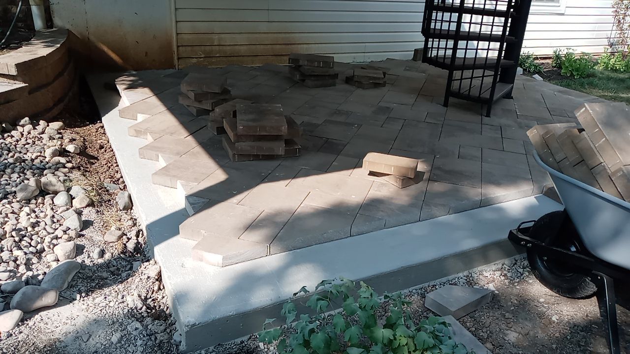 Back Yard Paver Patio by LAND ESCAPES LLC