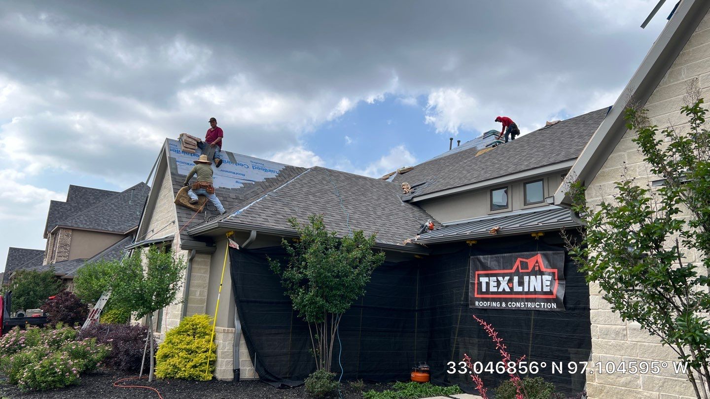 Insurance Claim Roof and Gutters using Certainteed Landmark Weathered Wood by Tex-Line Roofing