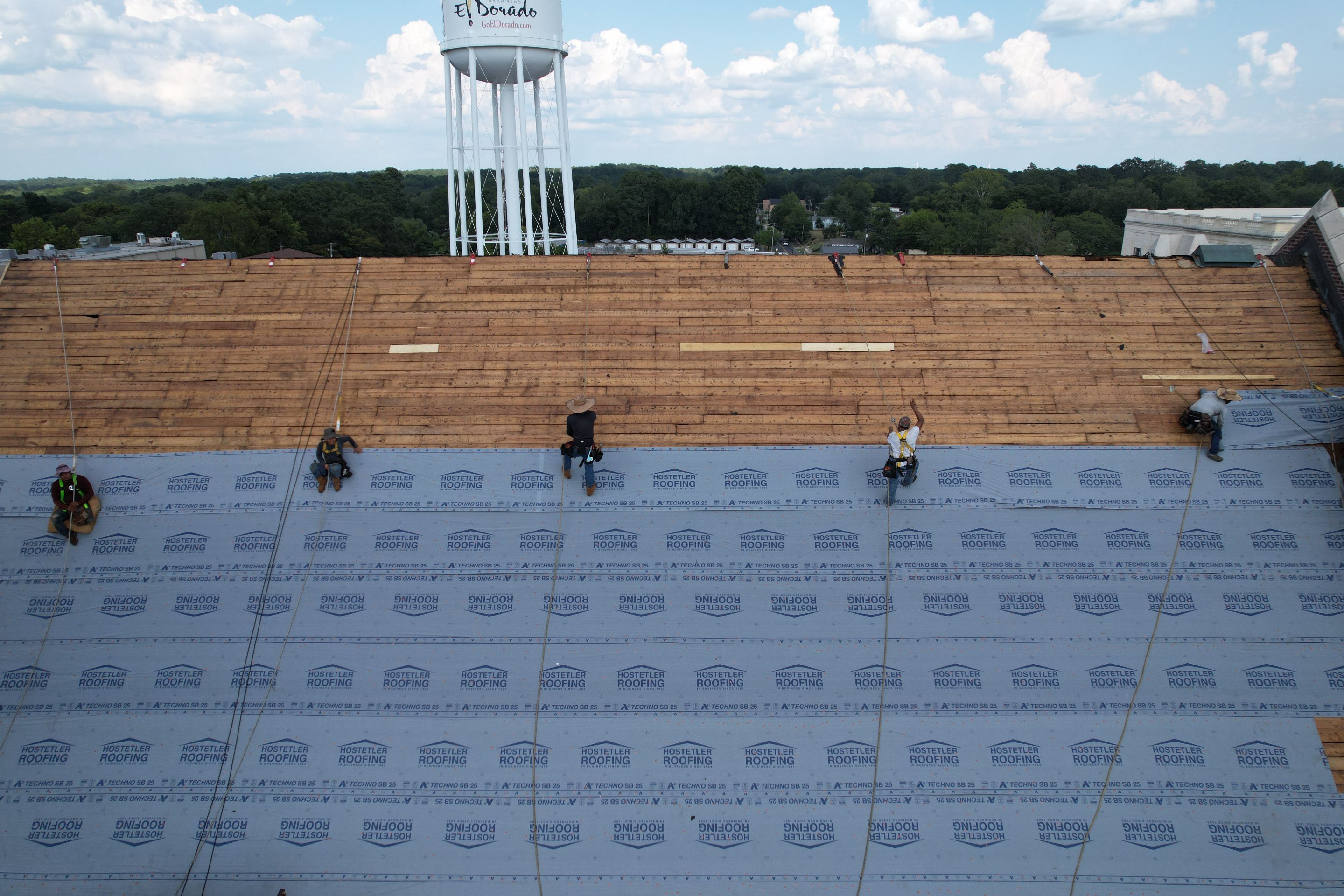 Commercial Roof Replacement using Malarkey Vista Shingles and 50 mil PVC by Hostetler Roofing