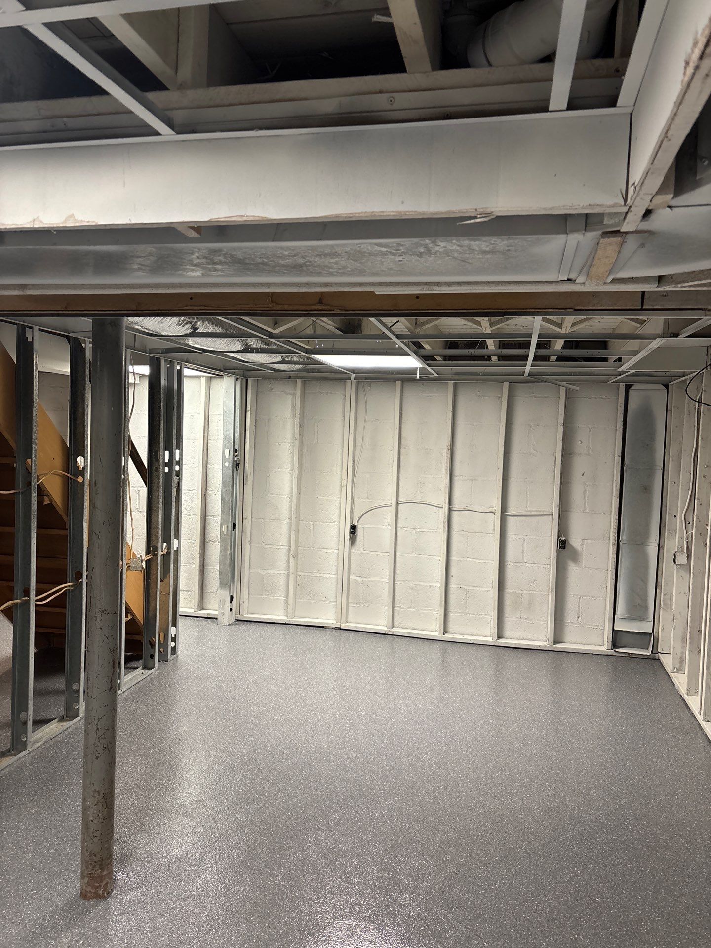 Basement Concrete Floor Coating with Penntek Flake System by Spectrum Painting, LLC