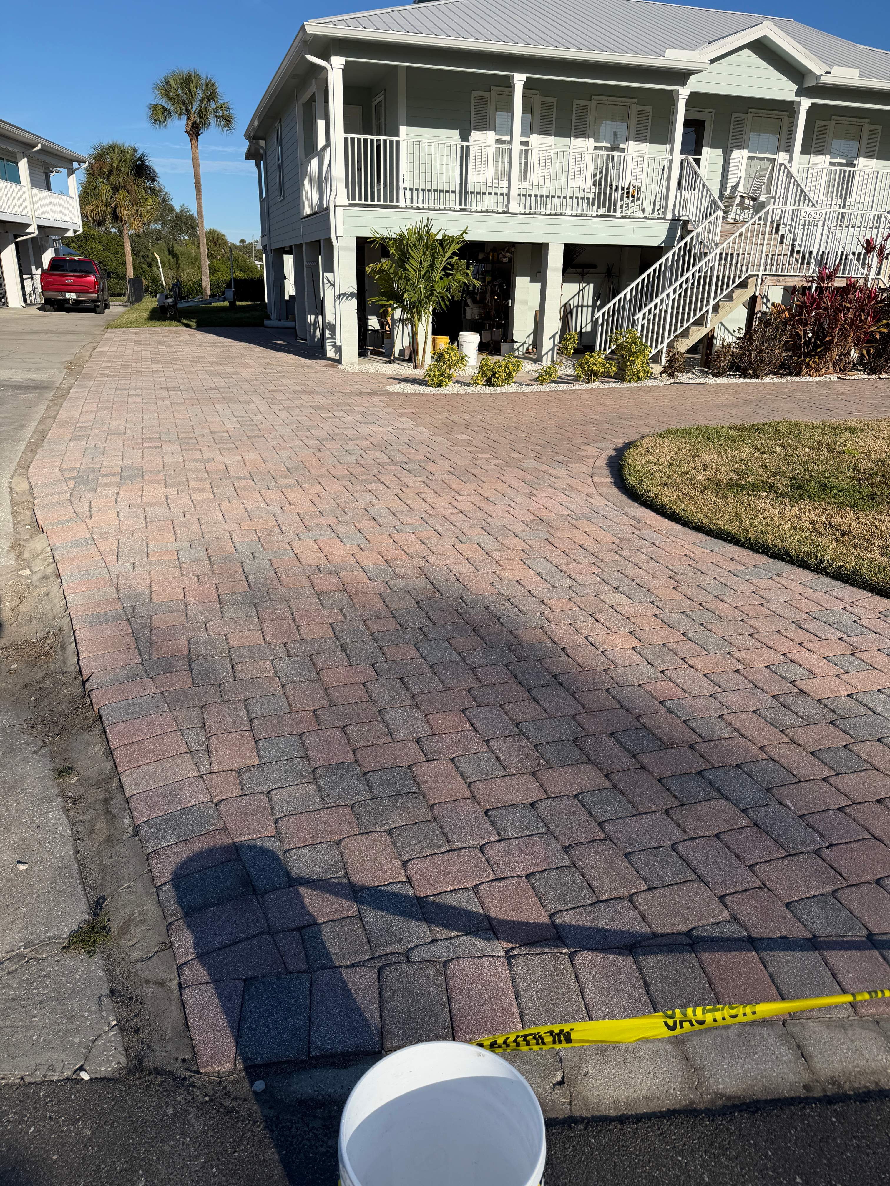 Multi-Toned Paver Driveway Cleaning and Sealing in Ruskin Florida by Supreme Paver Experts