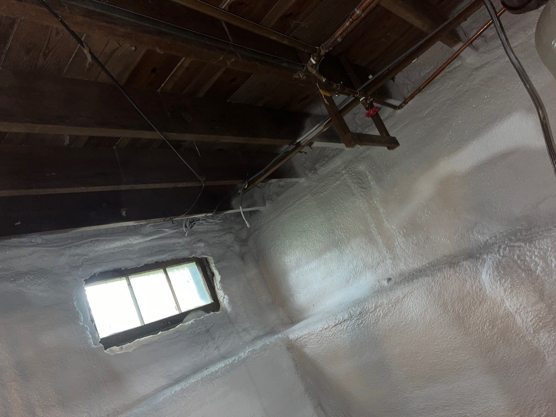 Basement Exterior Walls using Closed Cell Spray Foam by NYS Foam & Energy