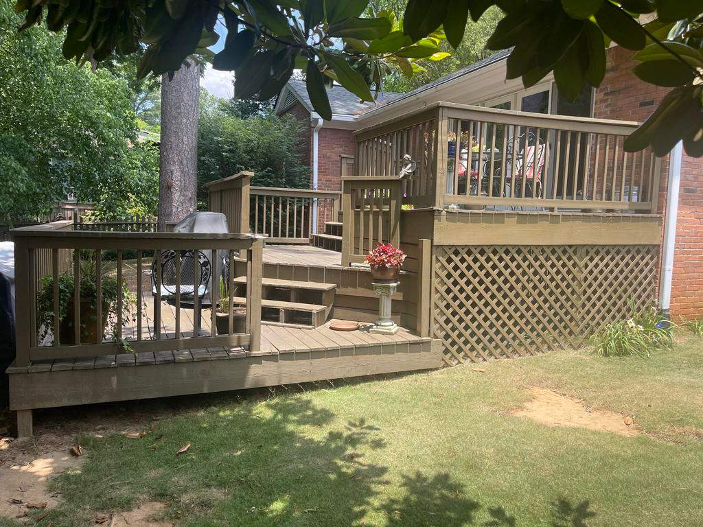 Wood Deck Resurface with Privacy Wall in Buckhead, GA by Nelson Exteriors