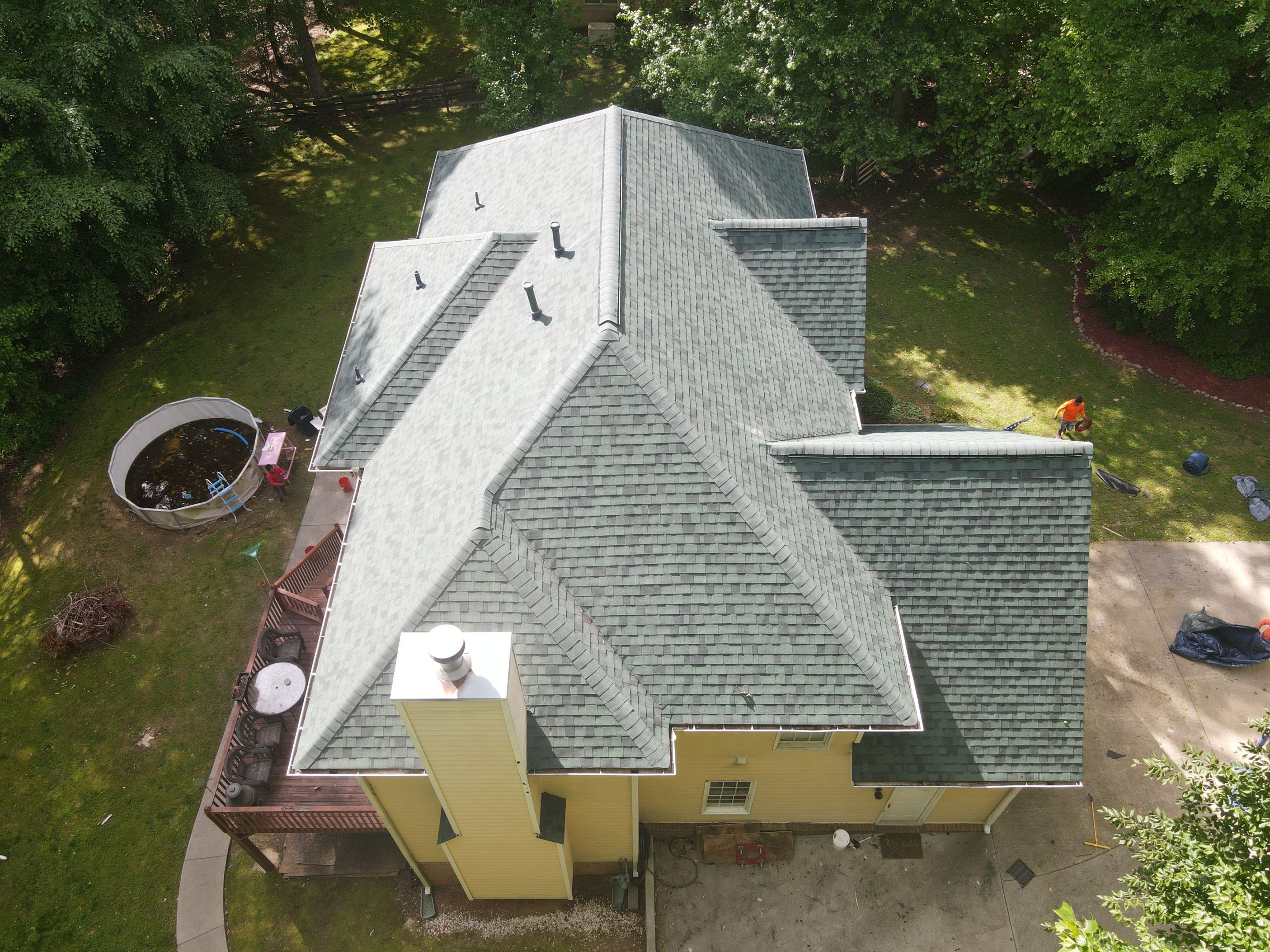 Residential Roofing Installation using Owens Corning Chateau Green  by Inspector Roofing and Restoration