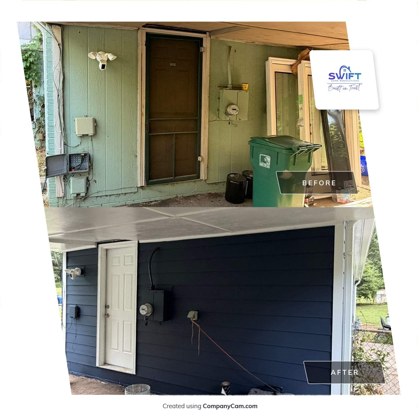 Full Exterior Siding Replacement and Door Installation in Smyrna by Swift Home Renovations
