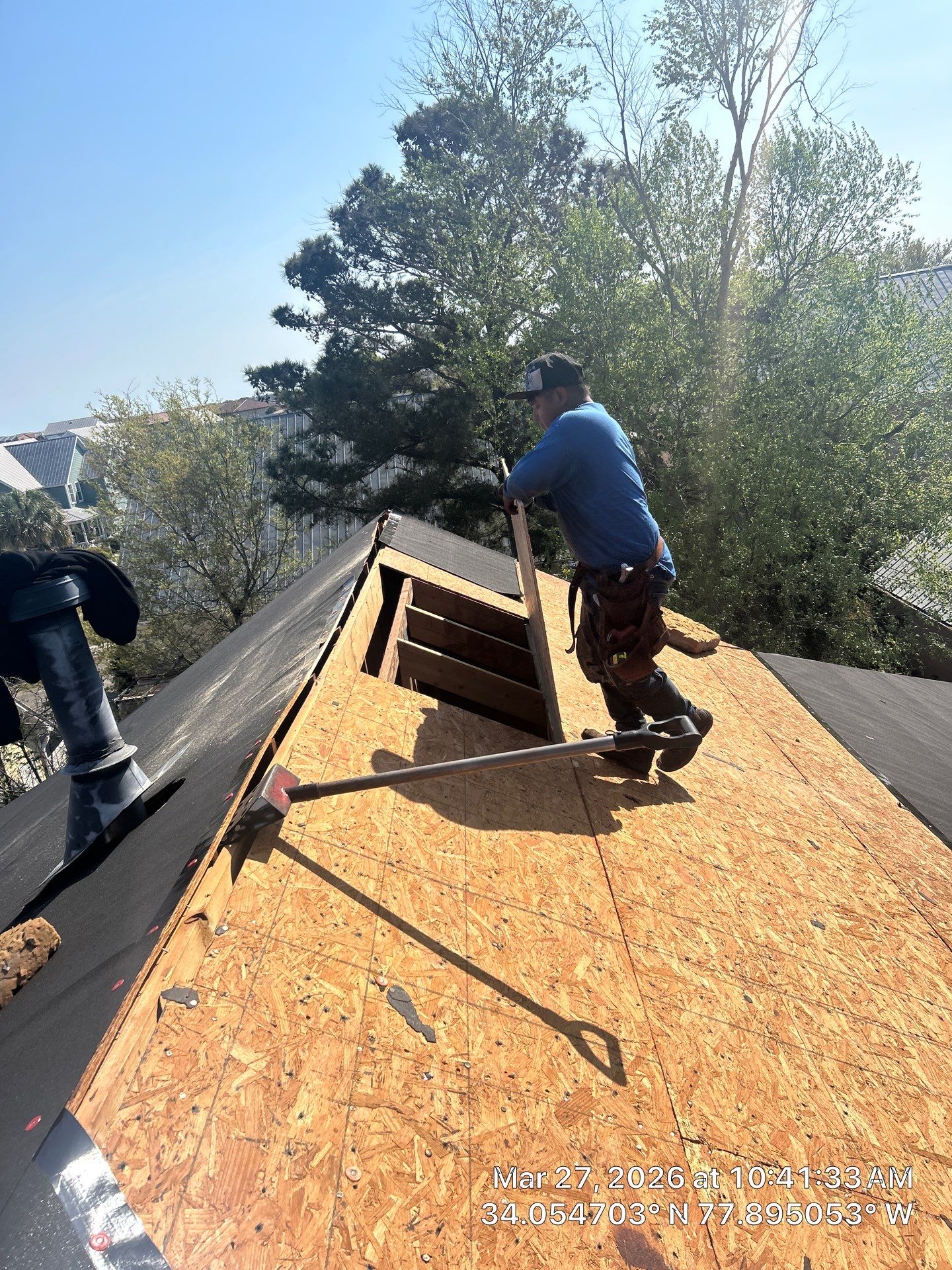 Roof Replacement (FORTIFIED Roof™ System) using CertainTeed Landmark Pro Shingles – Max Def Moire Black in Carolina Beach, NC by your trusted local roofing company near me by RGR Construction and Roofing, LLC