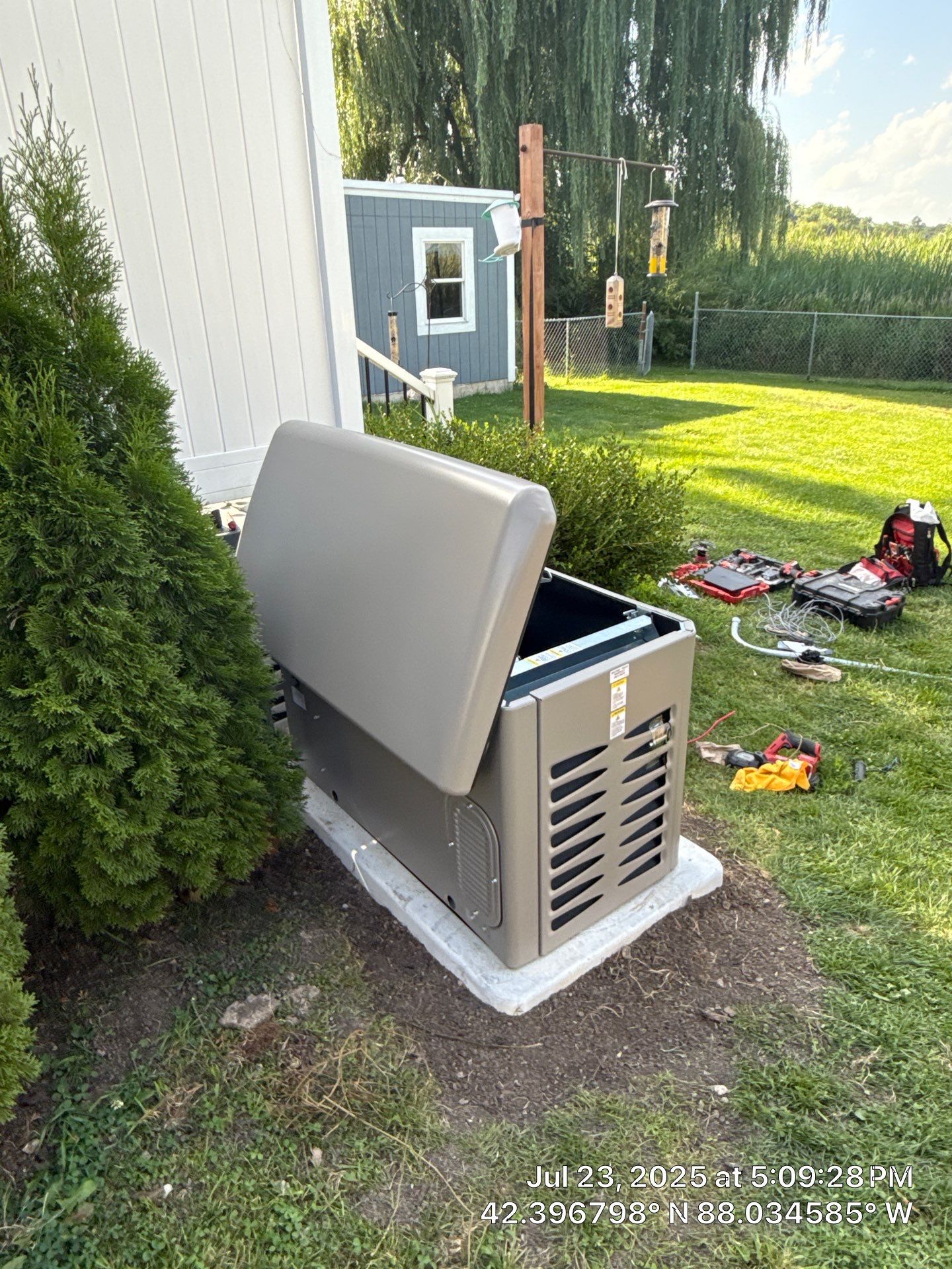 Installed Kohler 20kW RCA Generator with 100 Amp Transfer Switch – Lake Villa, IL by GSHA Services LTD