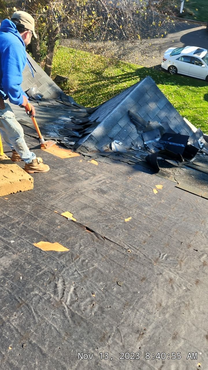 Residential Roofing Installation using Certainteed Landmark Moire Black by A Plus Exterior