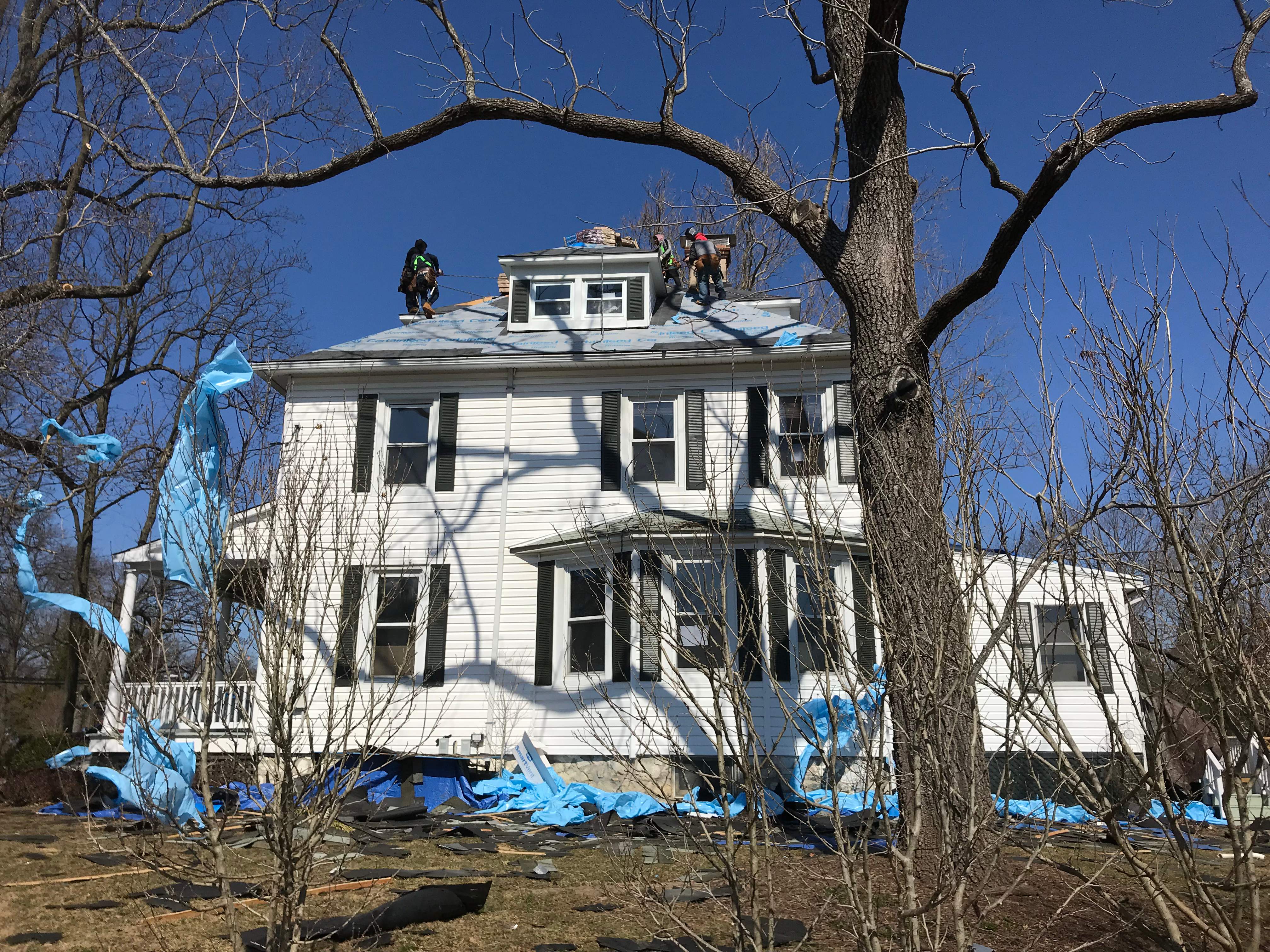 Residential Roofing Installation using Max Def Pewterwood by Alpha Design Services