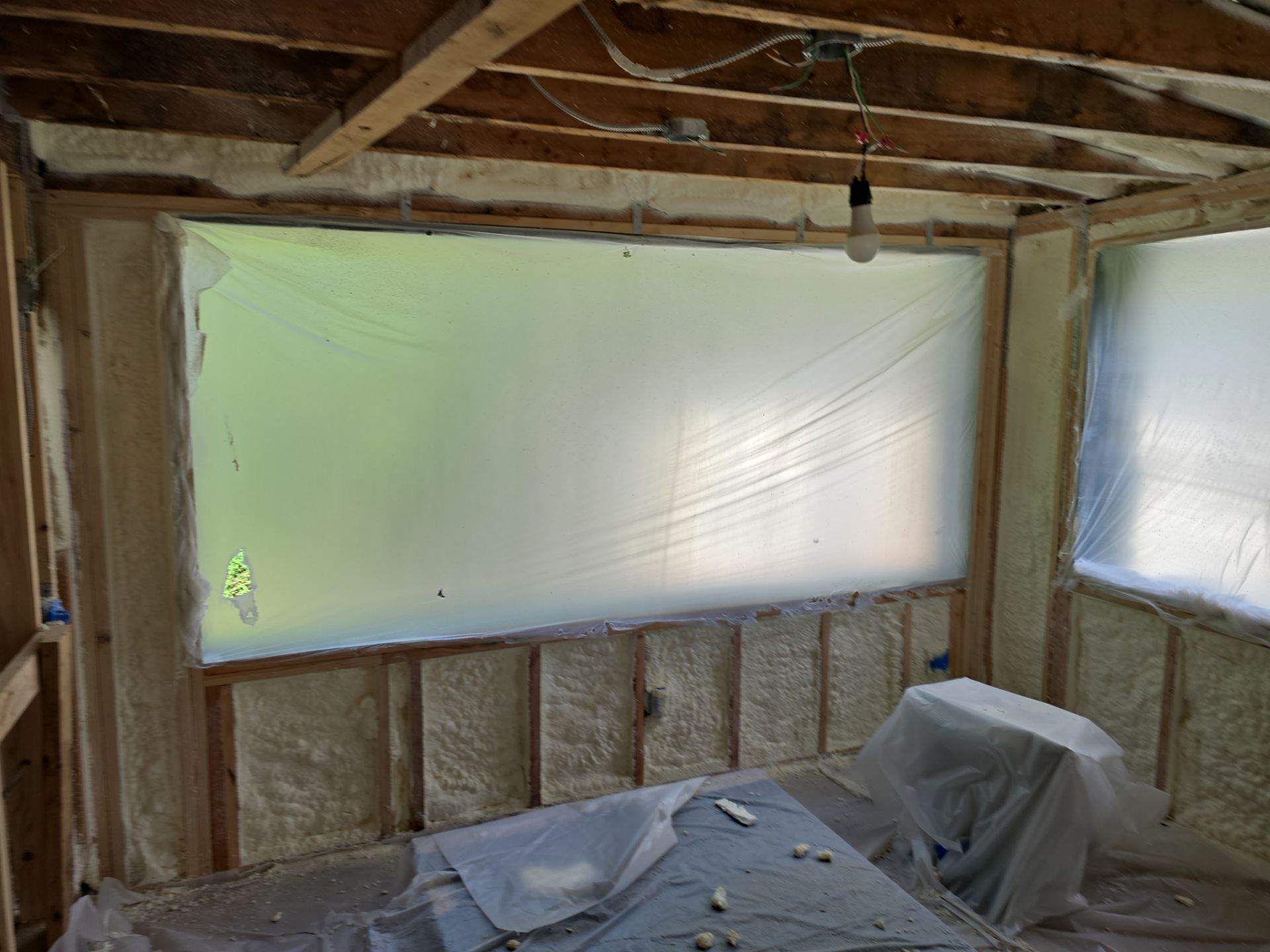 Attic Insulation using Closed Cell Spray Foam by NYS Foam & Energy
