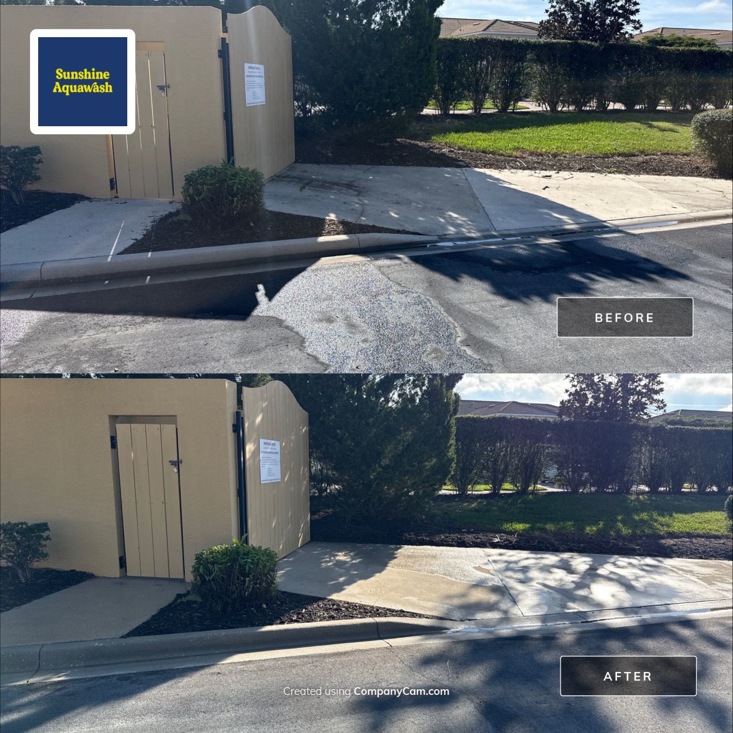 HOA Condo Concrete Driveway & Sidewalk Cleaning – River Strand Community, Bradenton, FL by Sunshine AquaWash